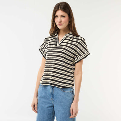 T-shirt forme polo coloré BEIGE