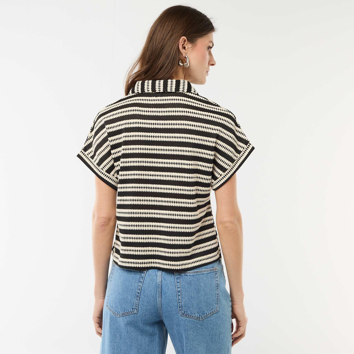 T-shirt forme polo coloré BEIGE