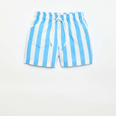 Bermuda de bain imprimé rayé BLEU