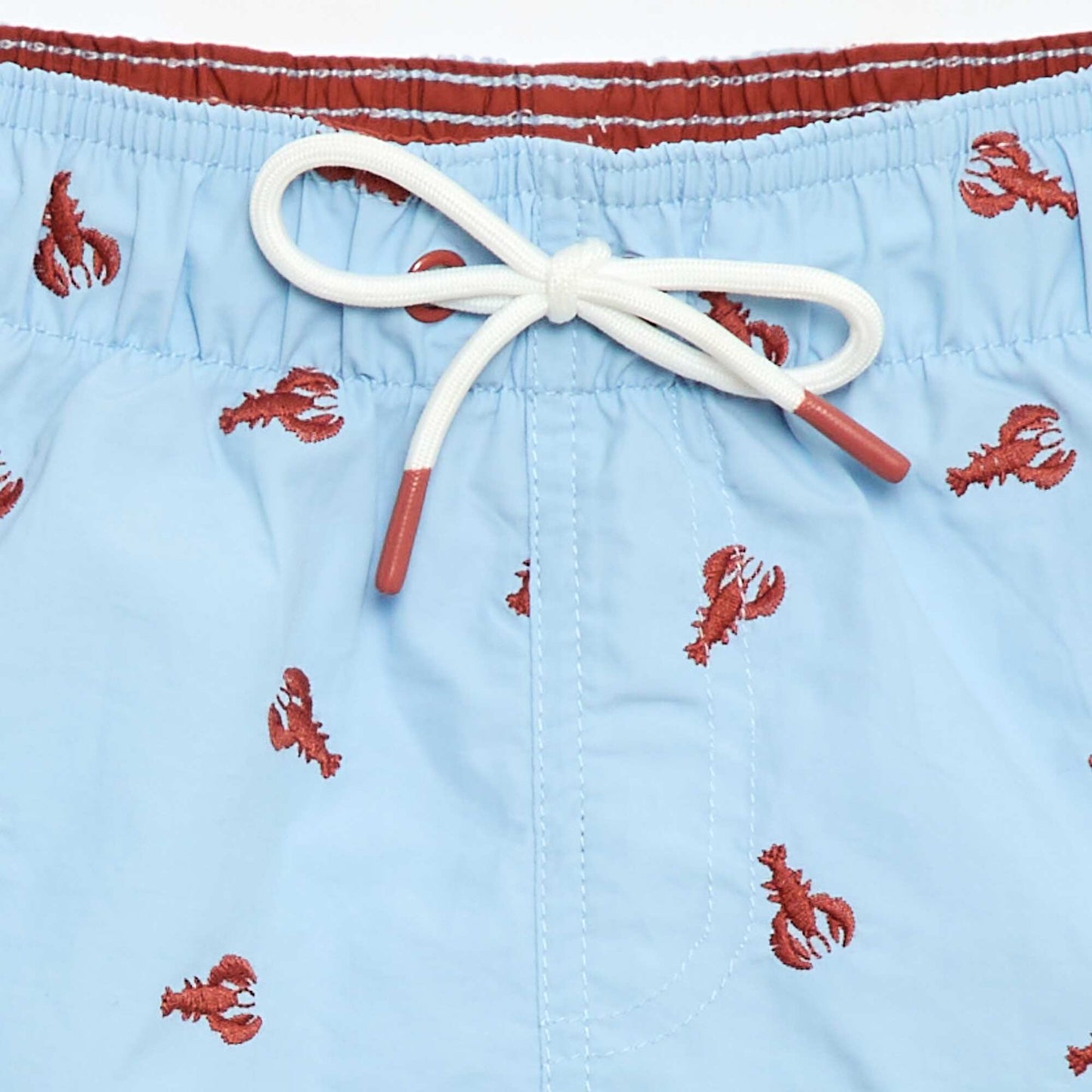Short de bain brodé BLEU