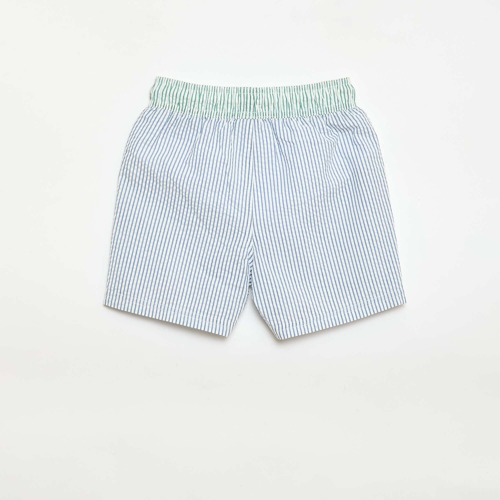 Short de bain rayé avec cordons de serrage BLEU