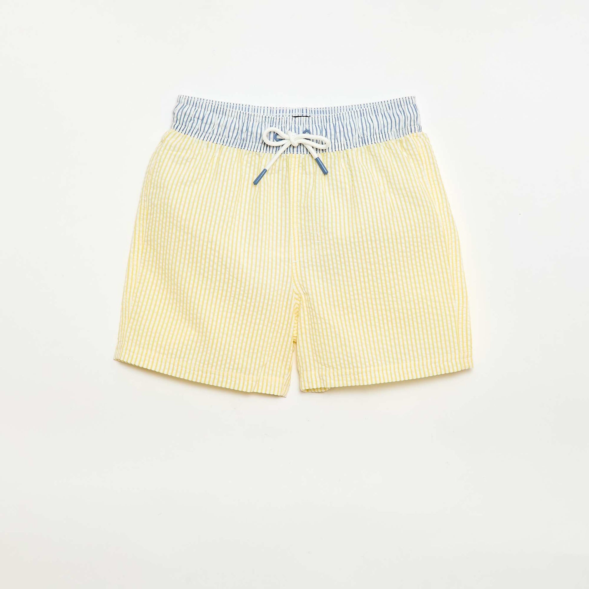 Short de bain rayé avec cordons de serrage JAUNE