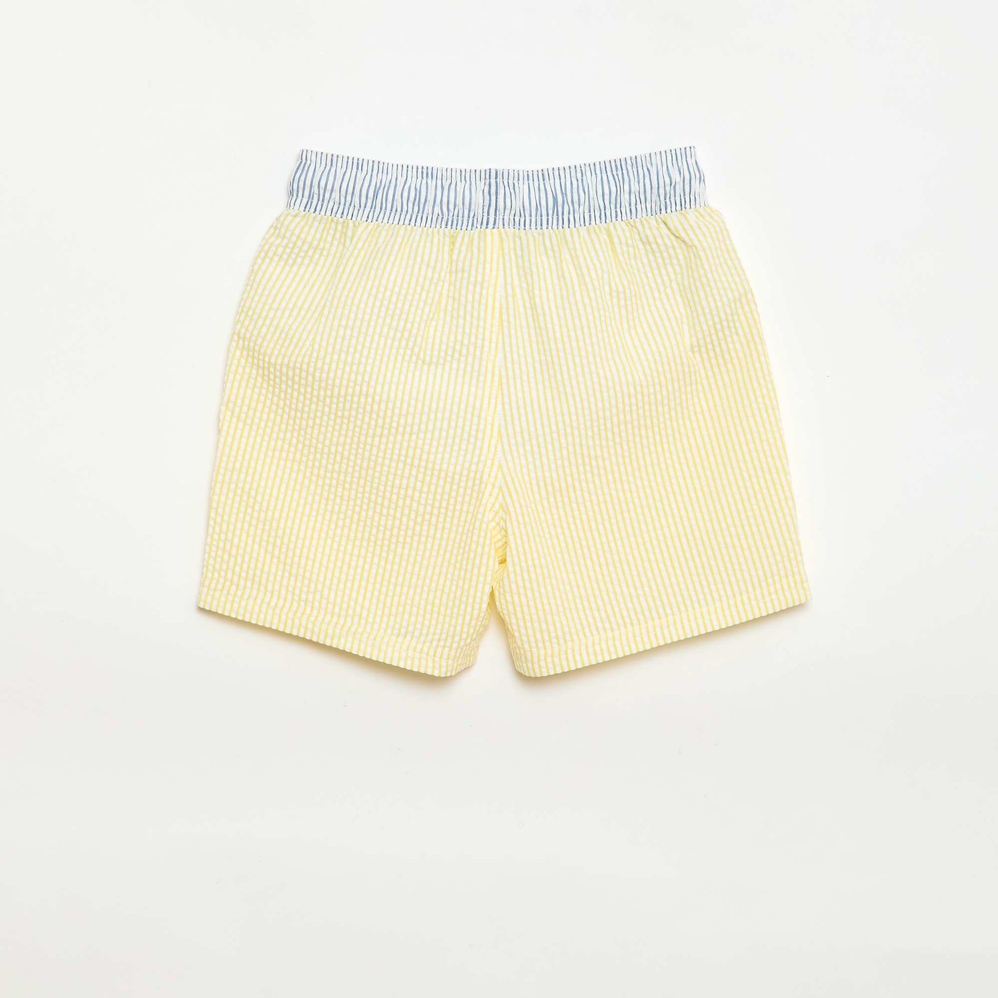 Short de bain rayé avec cordons de serrage JAUNE