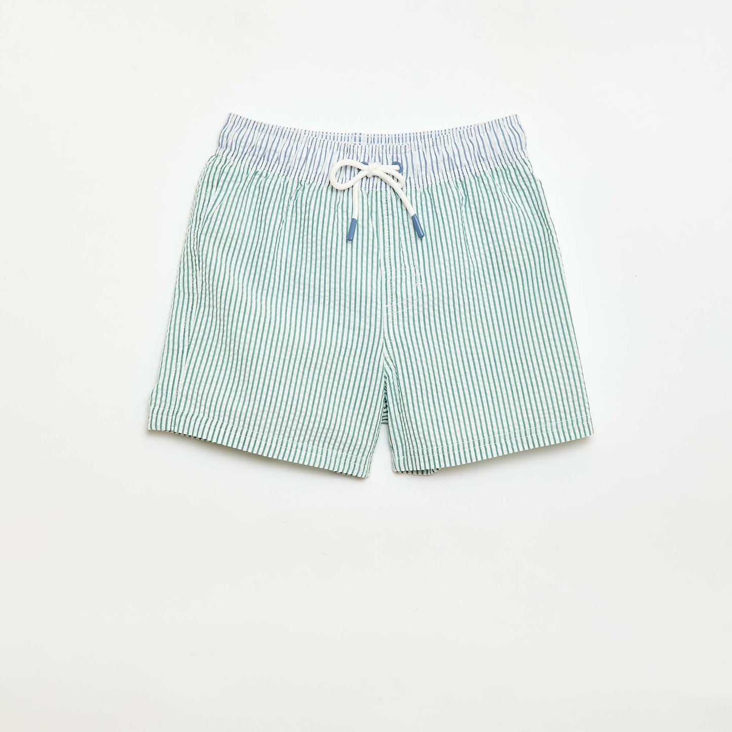 Short de bain rayé avec cordons de serrage VERT