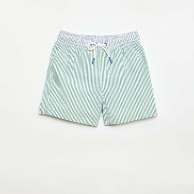 Short de bain rayé avec cordons de serrage VERT