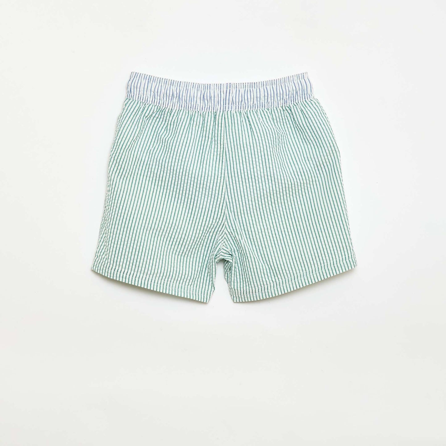 Short de bain rayé avec cordons de serrage VERT