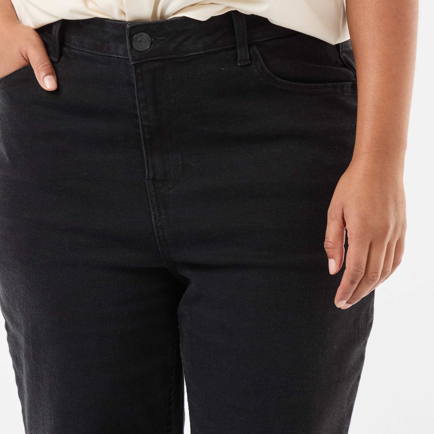 Jean bootcut avec bords à cru NOIR