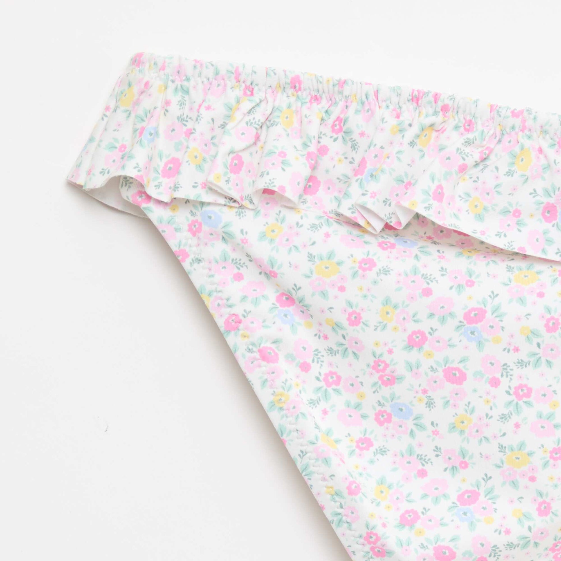 Maillot de bain smock fleuri - 2 pièces BLANC
