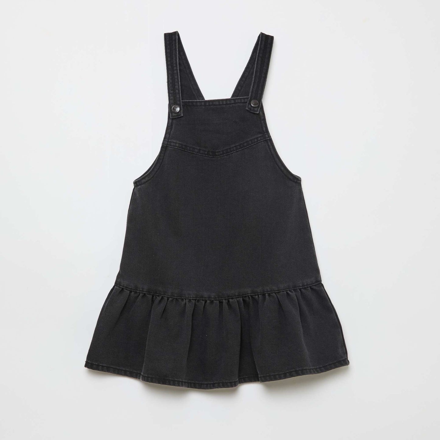 Robe salopette courte en jean NOIR