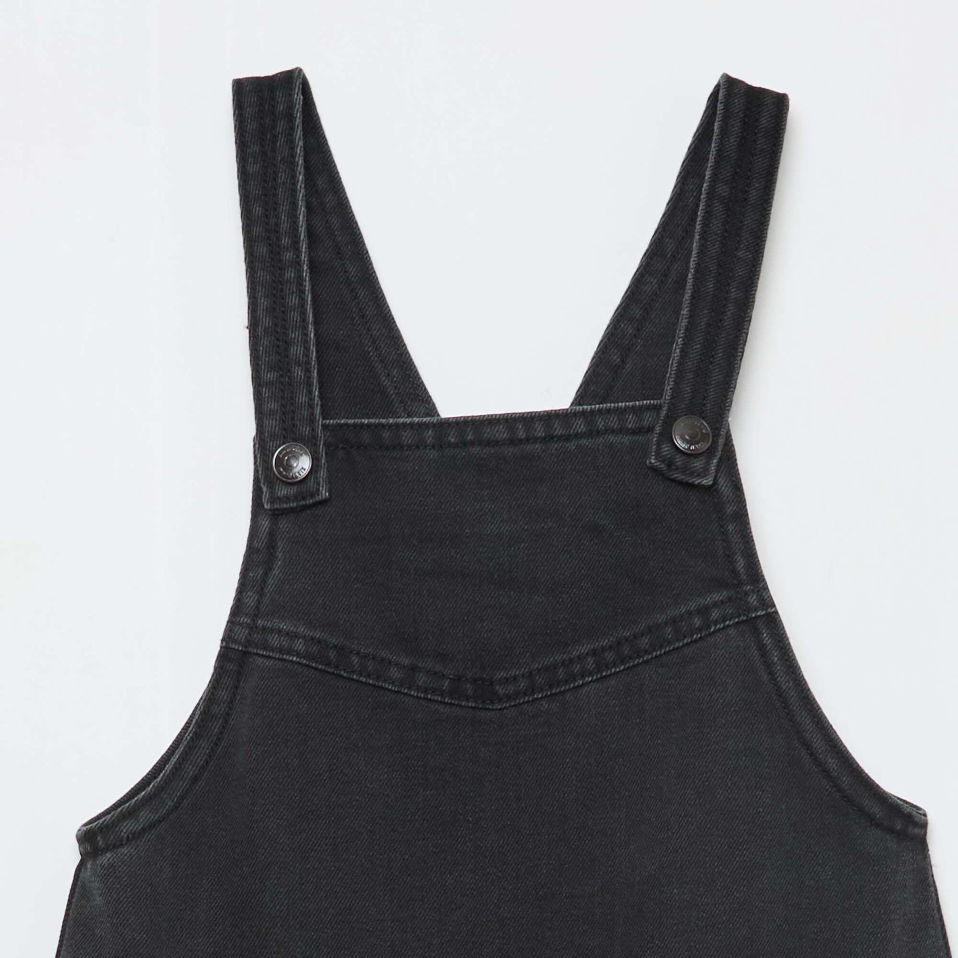Robe salopette courte en jean NOIR