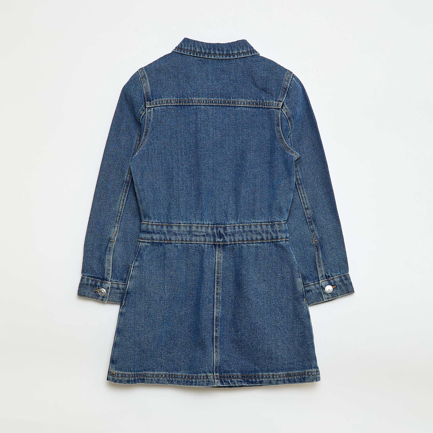 Robe denim avec col chemise BLEU