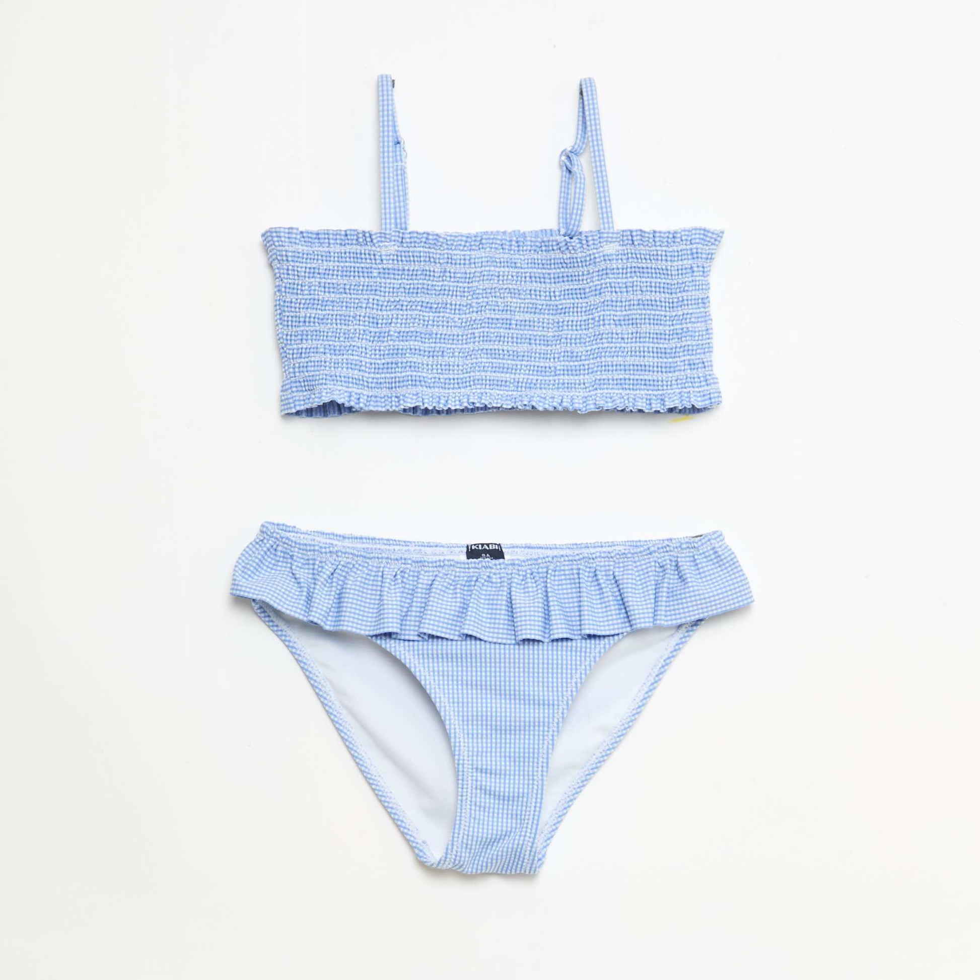 Maillot de bain 2 pièces à volants BLEU