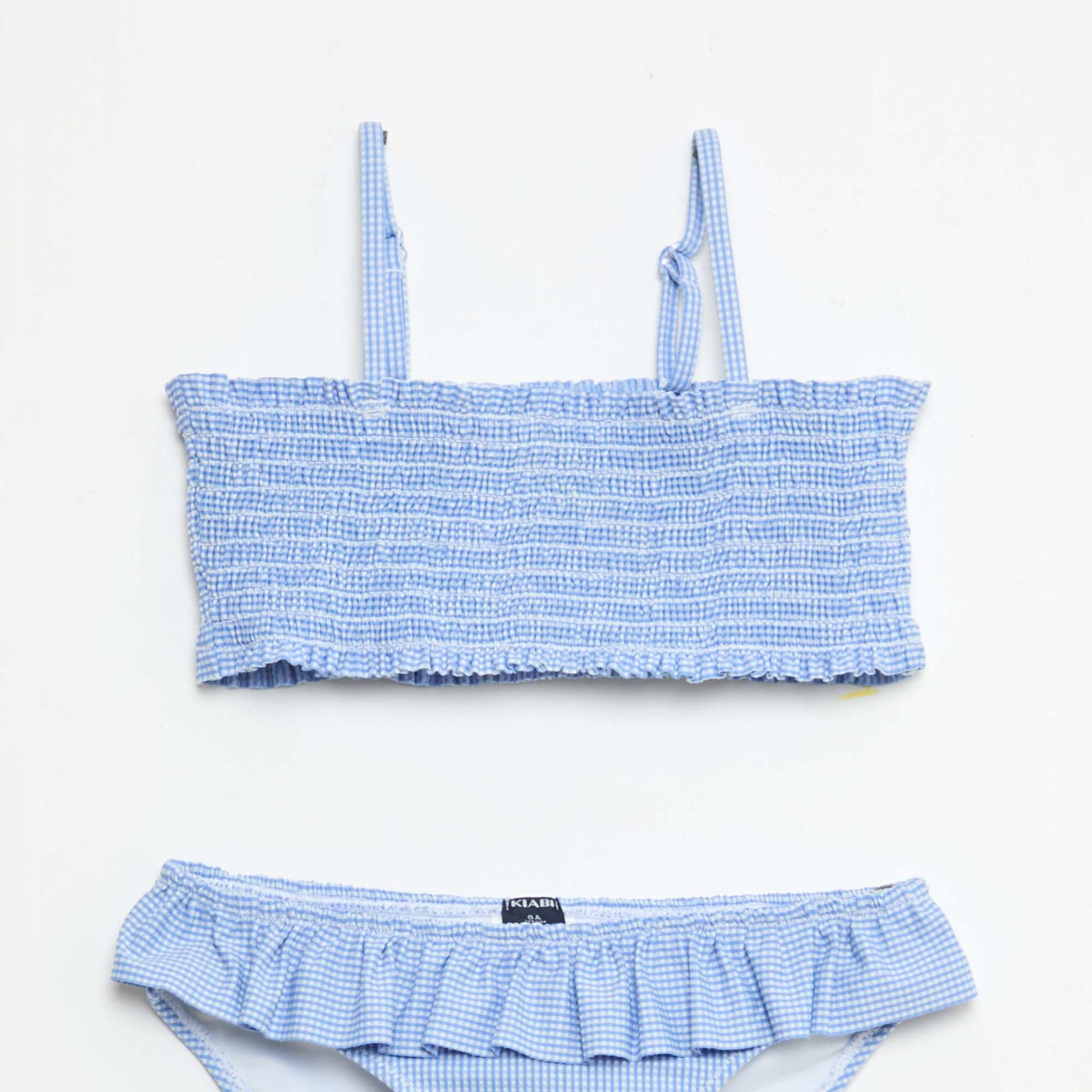 Maillot de bain 2 pièces à volants BLEU