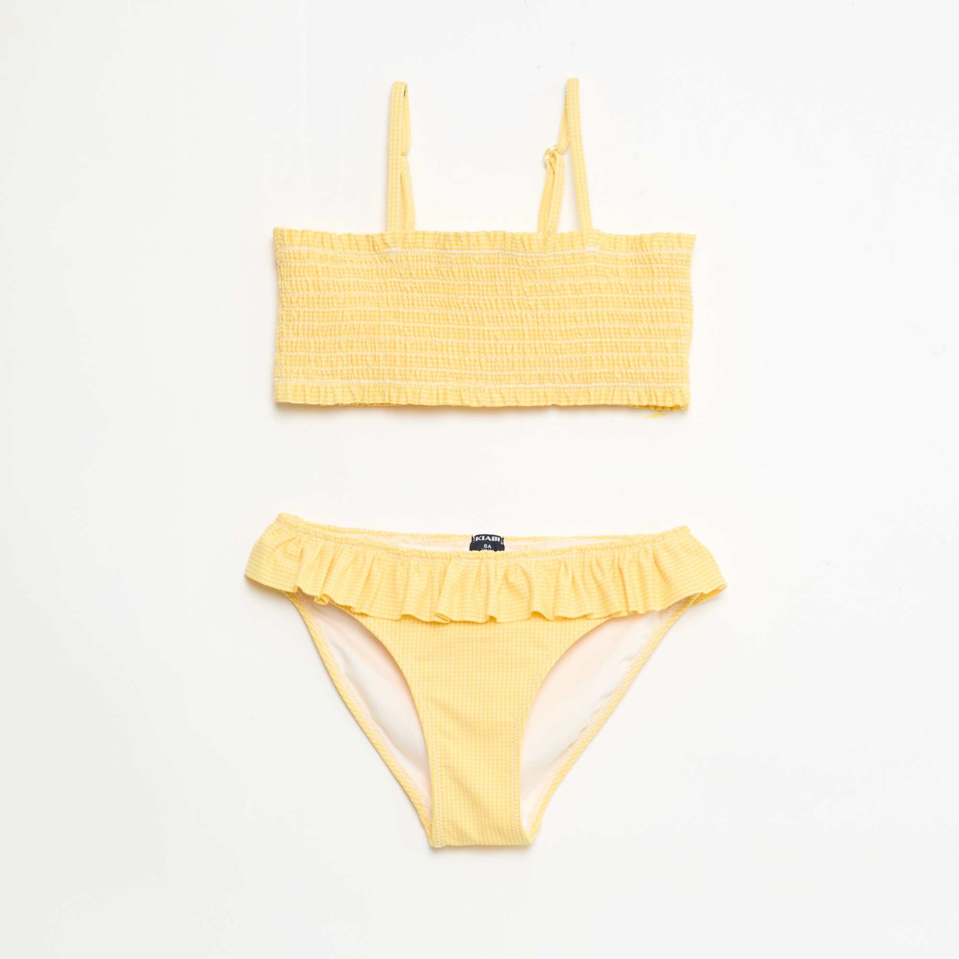 Maillot de bain 2 pièces à volants JAUNE