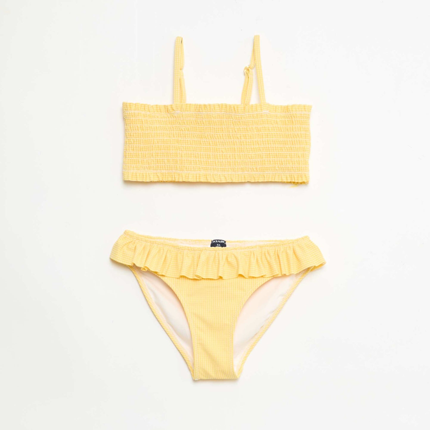 Maillot de bain 2 pièces à volants JAUNE