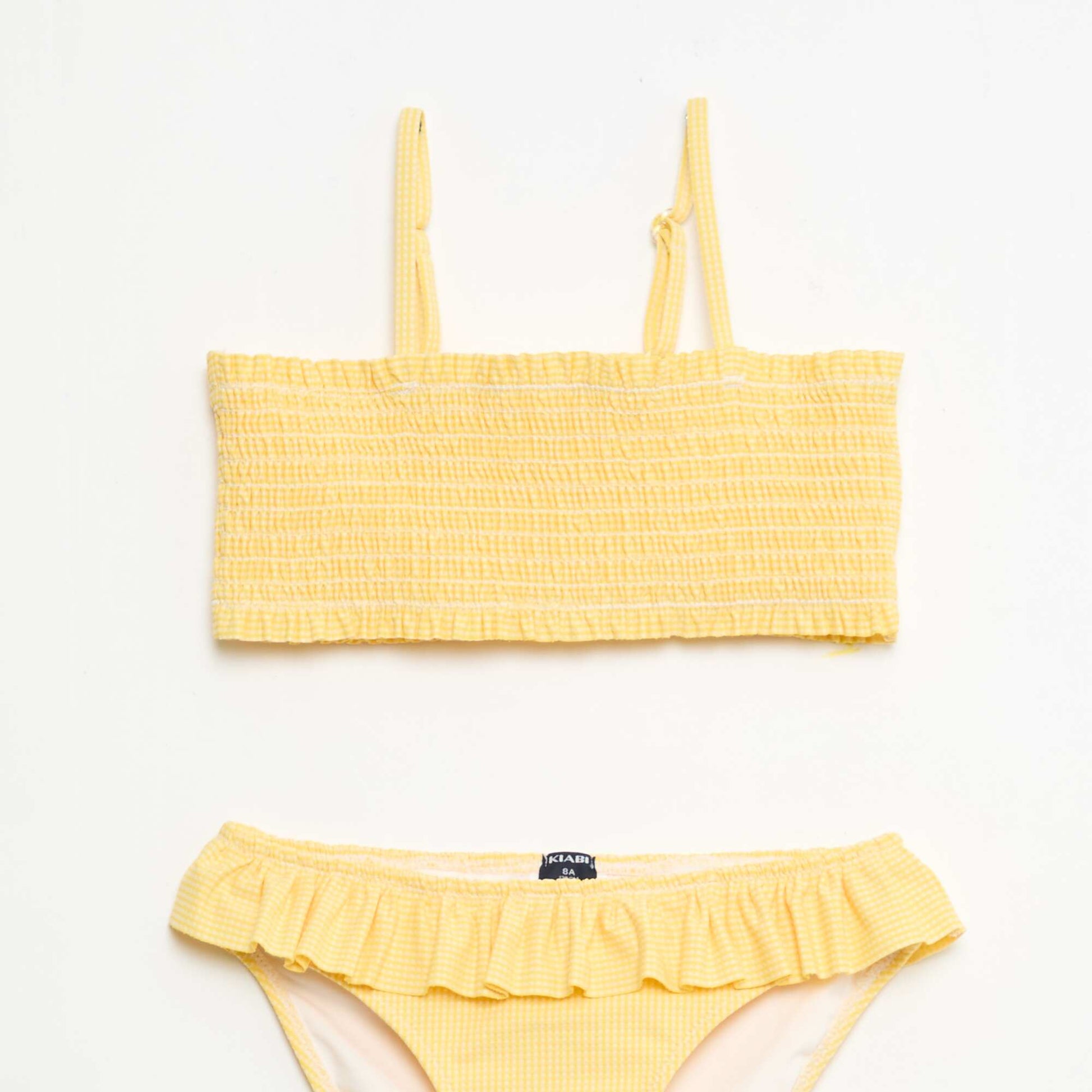Maillot de bain 2 pièces à volants JAUNE