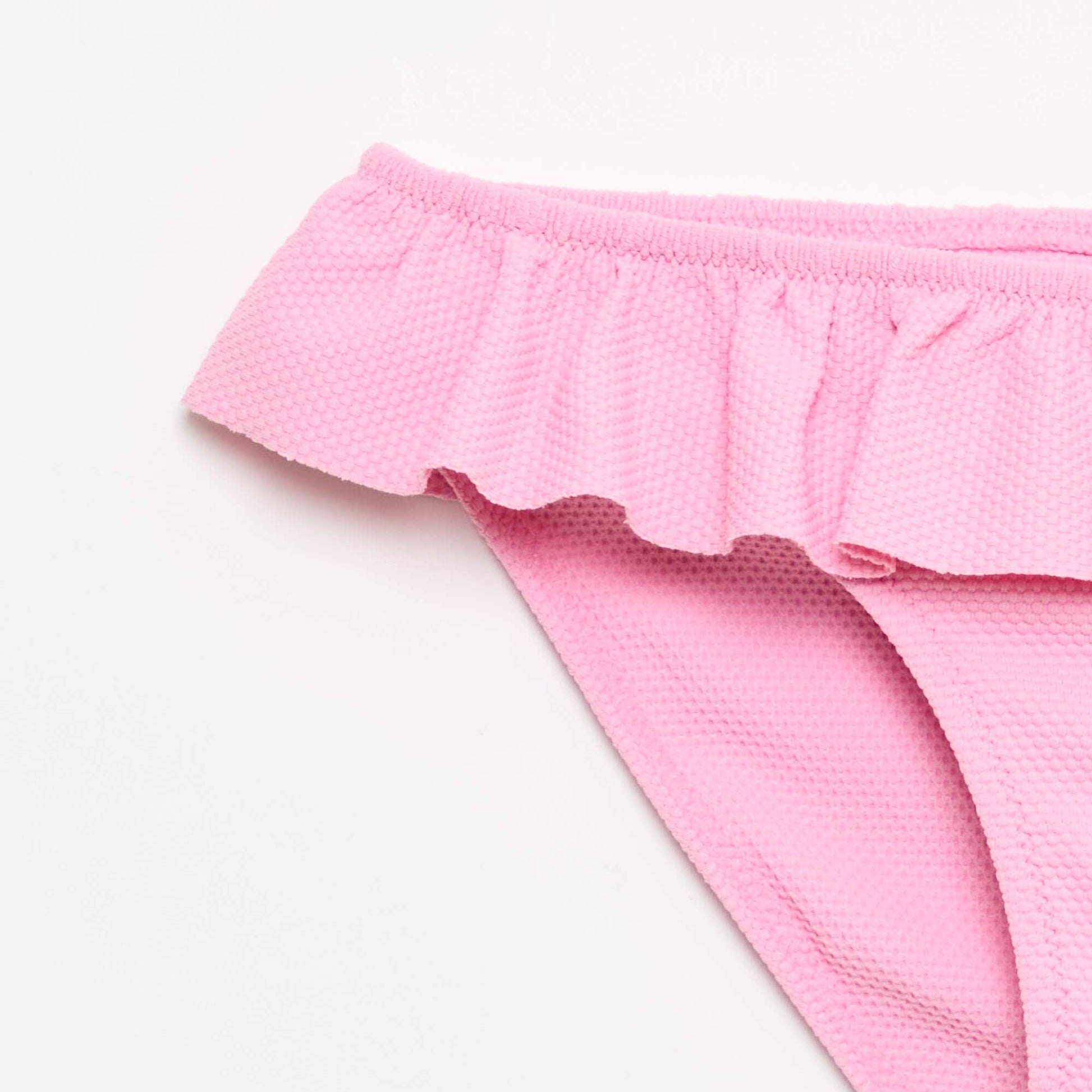 Maillot de bain volanté en maille - 2 pièces ROSE