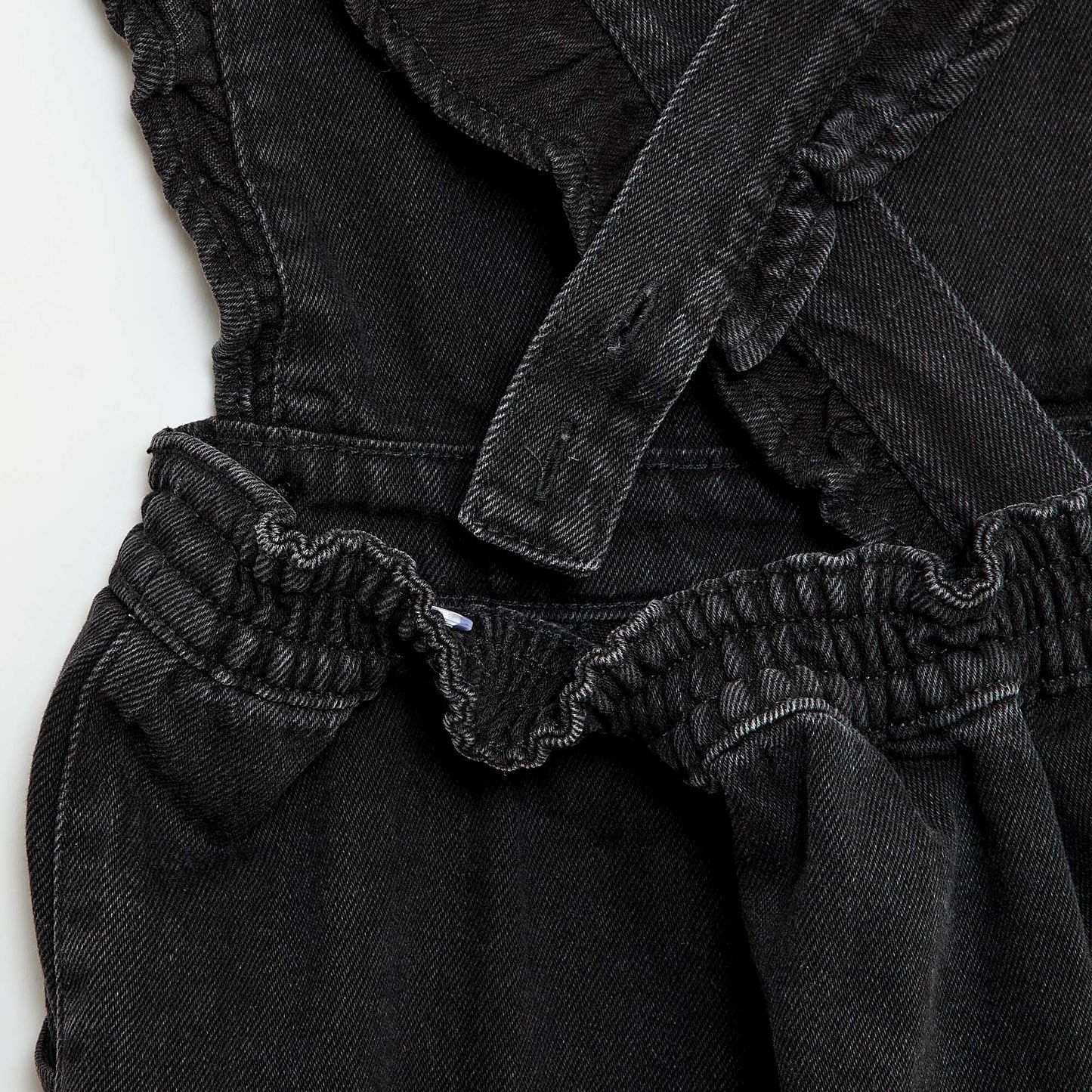 Salopette en jean avec volants GRIS NOIR
