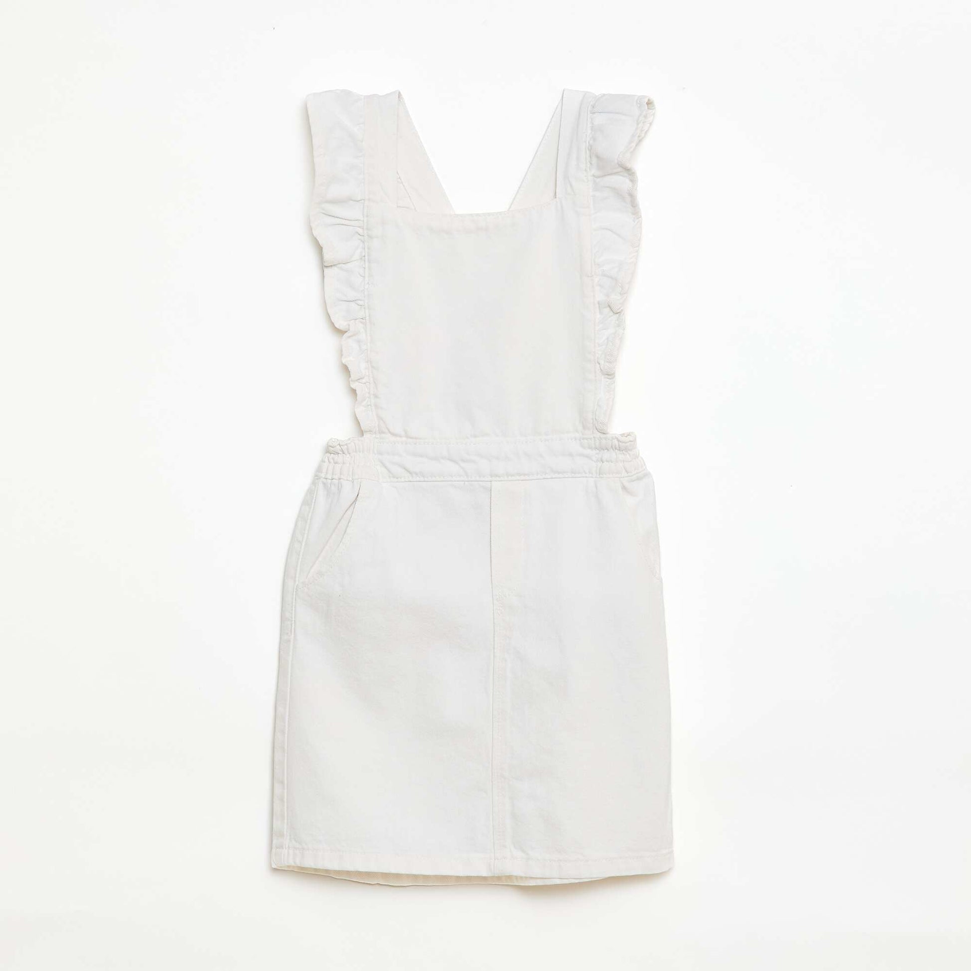 Salopette en jean avec volants BLANC
