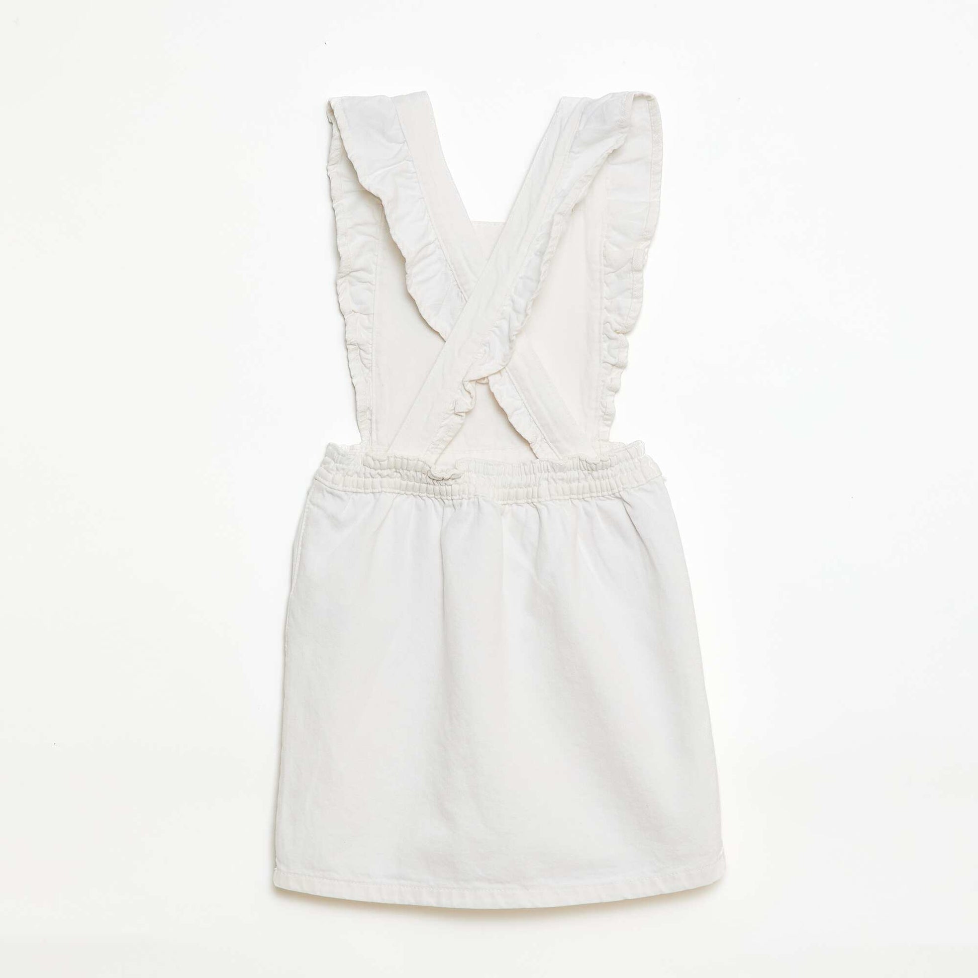 Salopette en jean avec volants BLANC