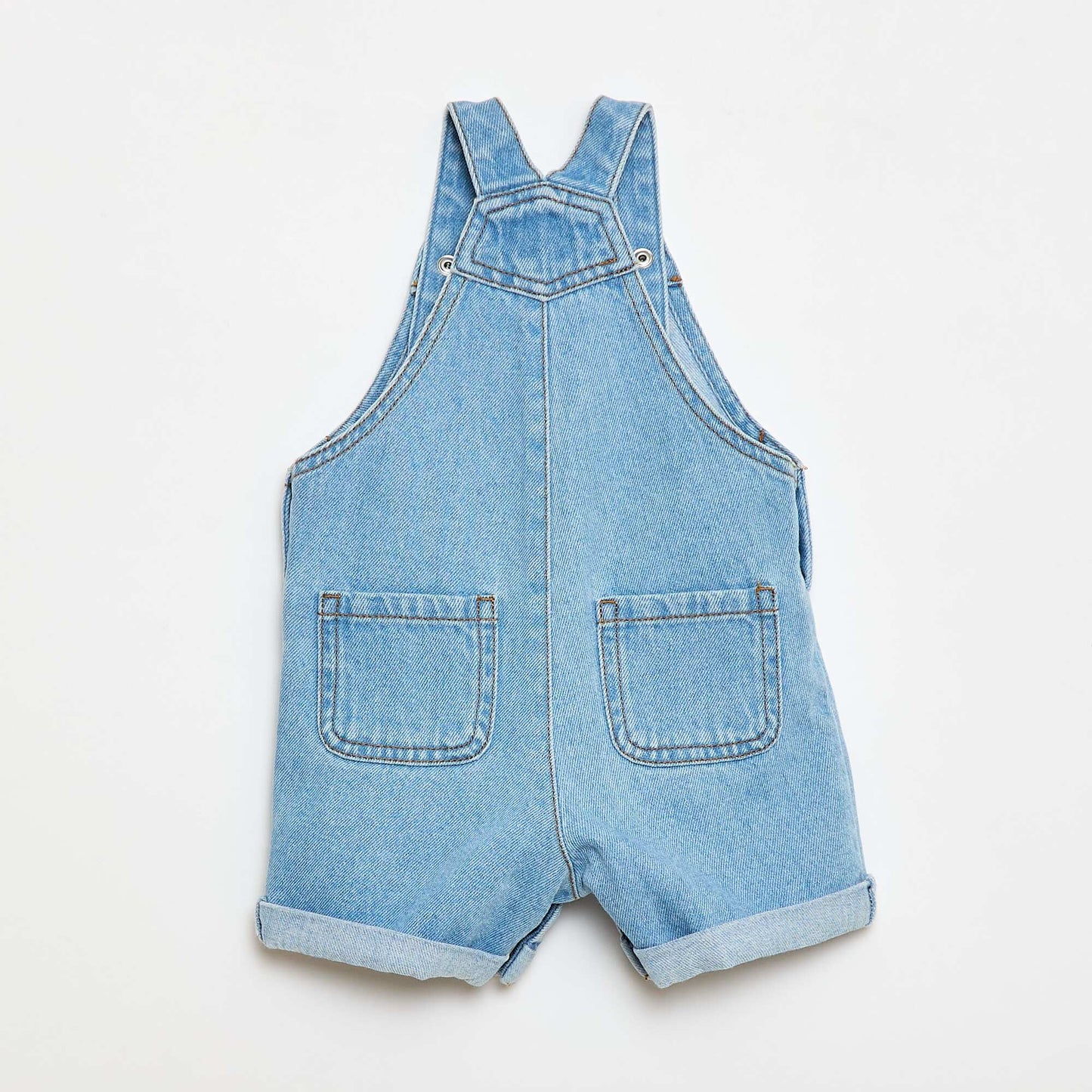 Salopette short en denim BLEU