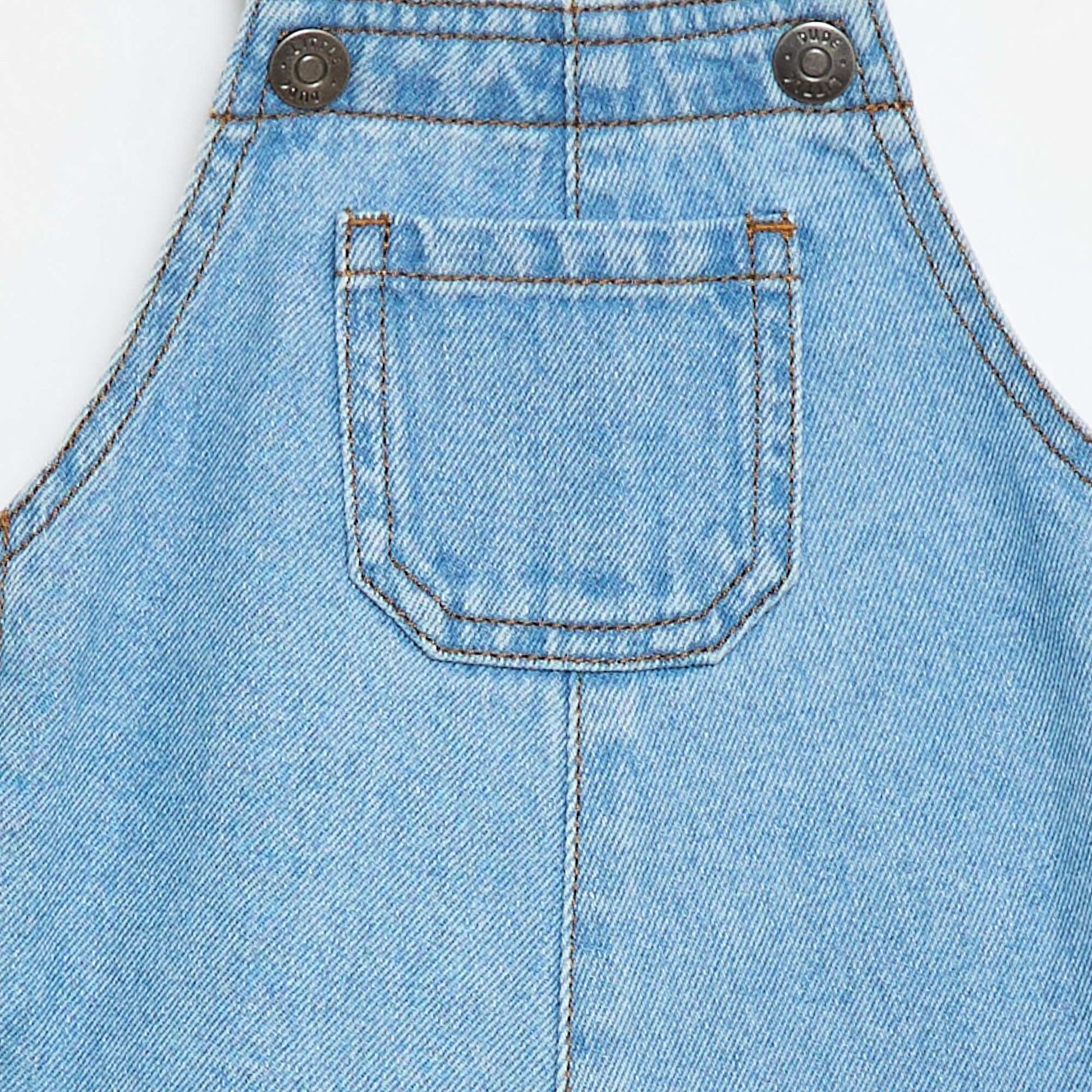 Salopette short en denim BLEU