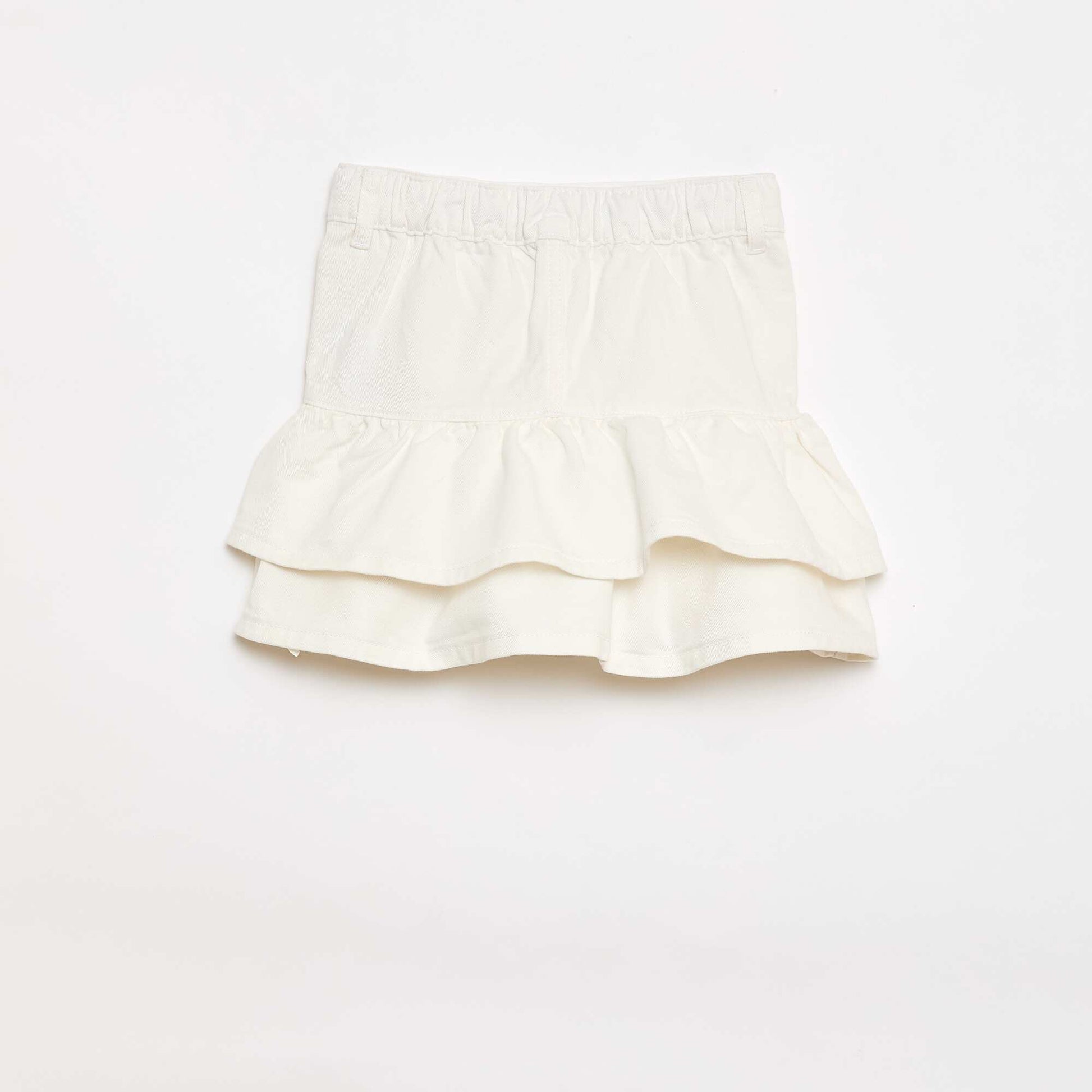 Jupe en denim avec volants BLANC