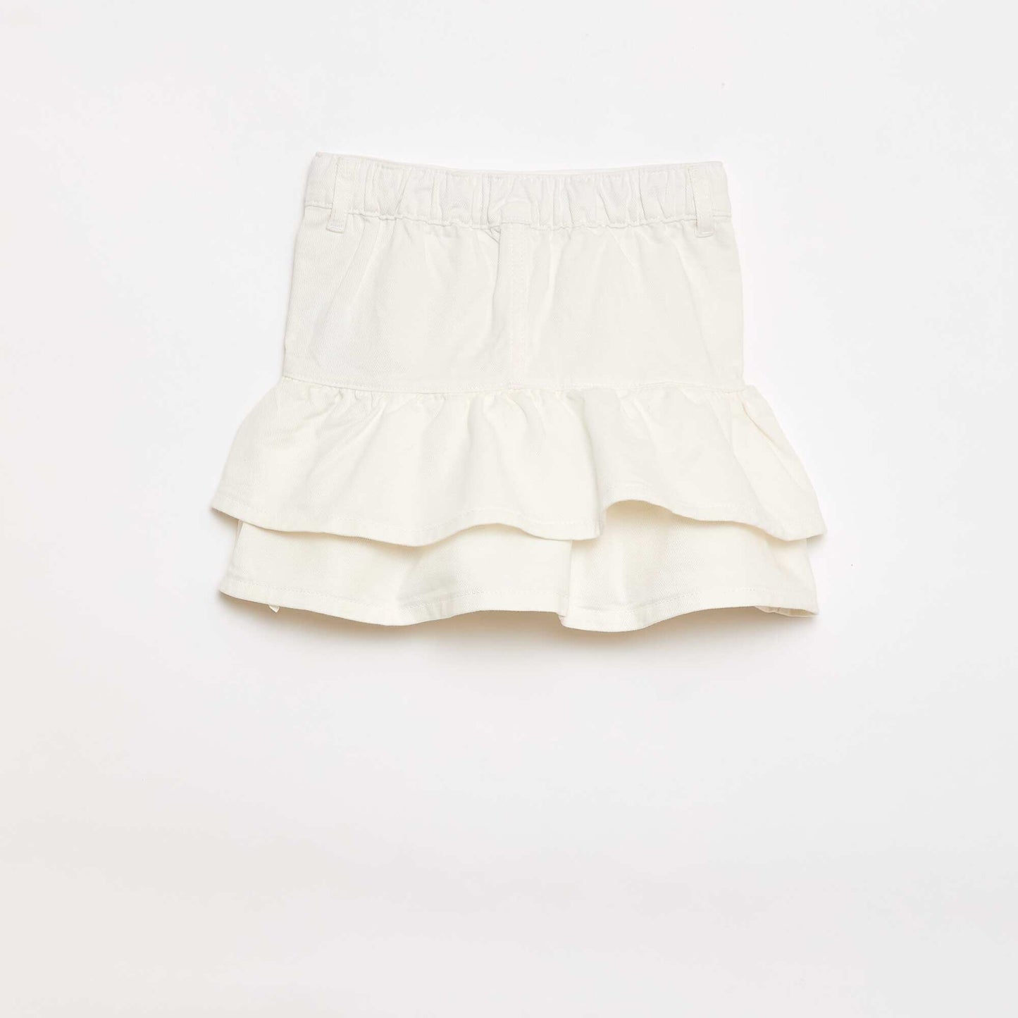 Jupe en denim avec volants BLANC