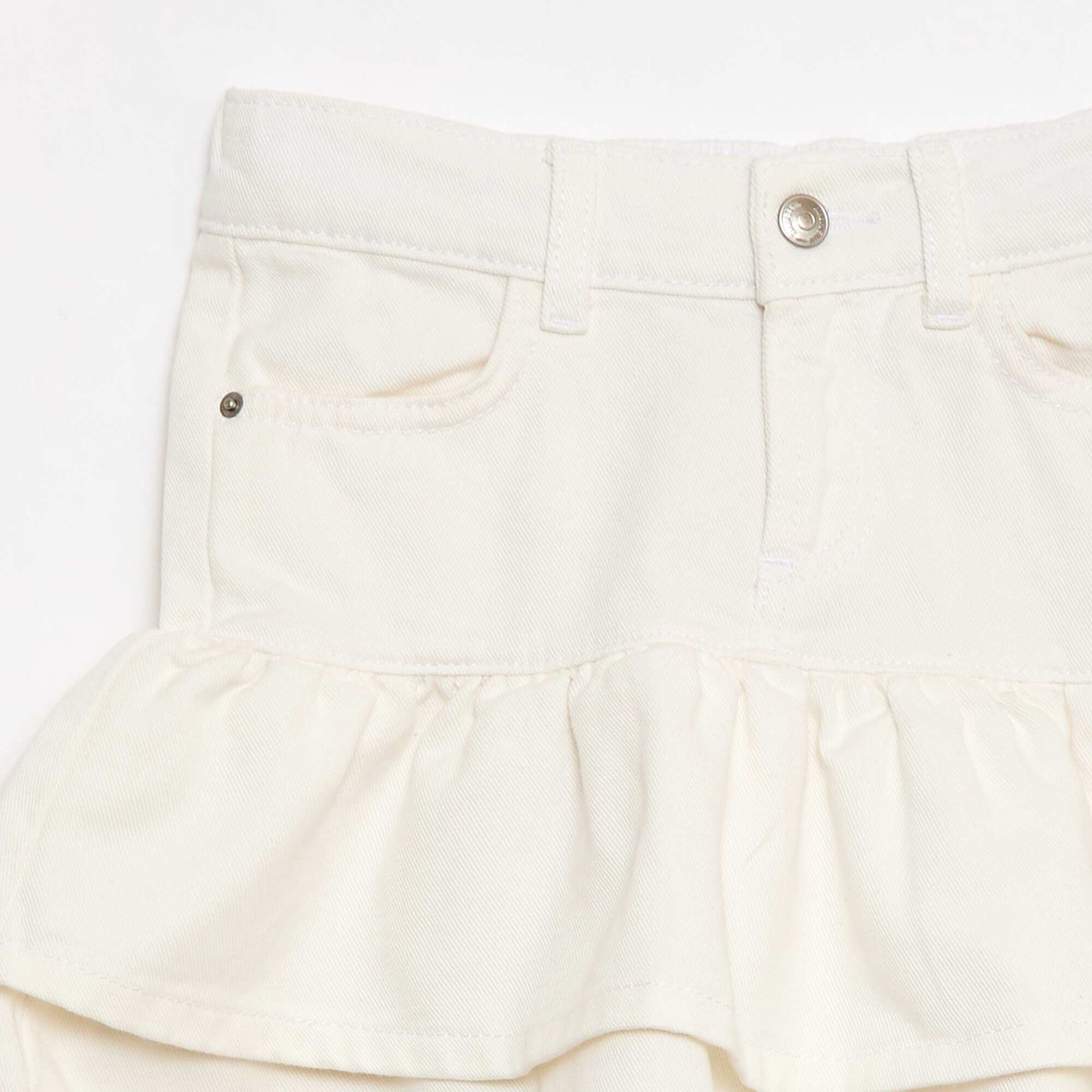 Jupe en denim avec volants BLANC