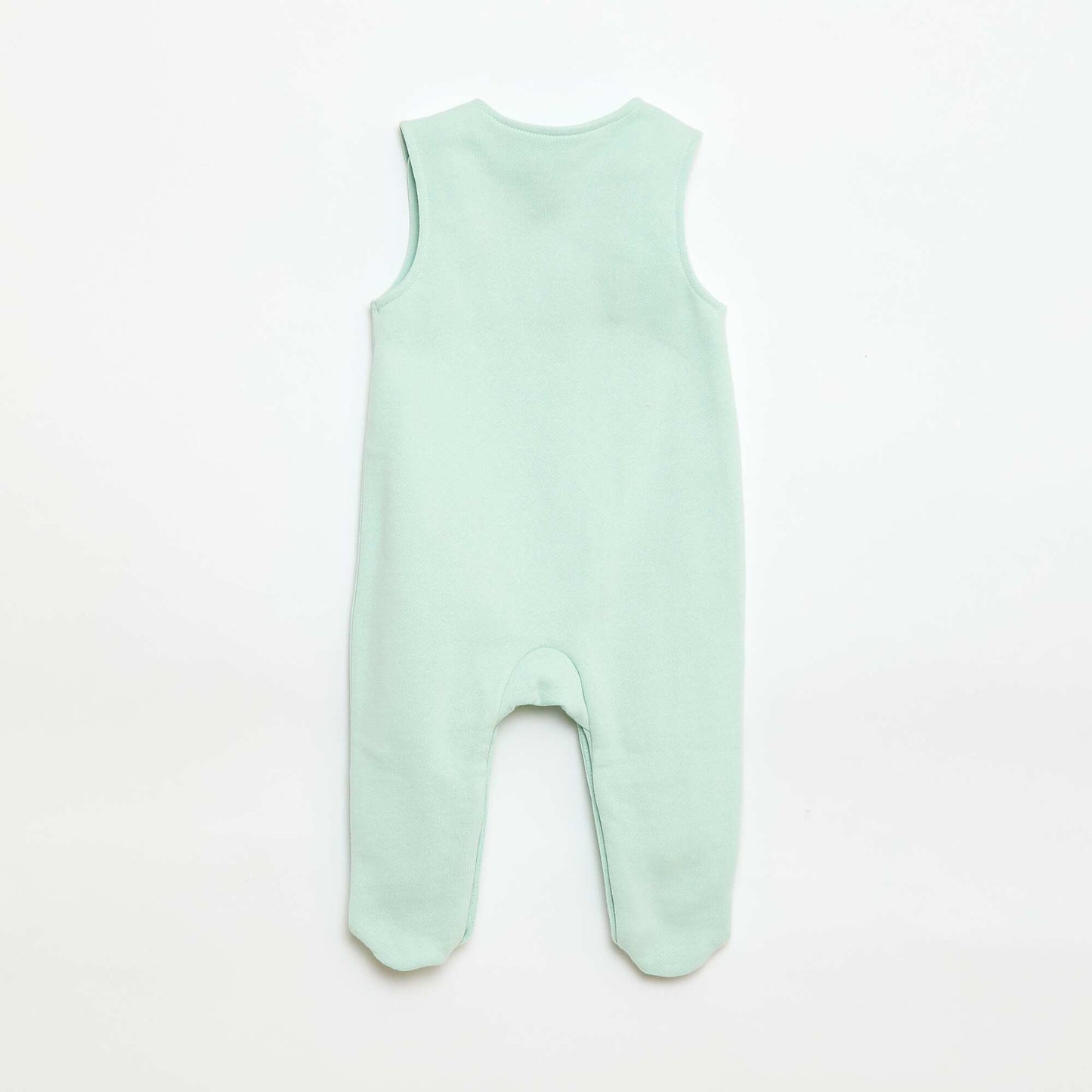 Ensemble body manches longues + salopette avec pieds BLANC