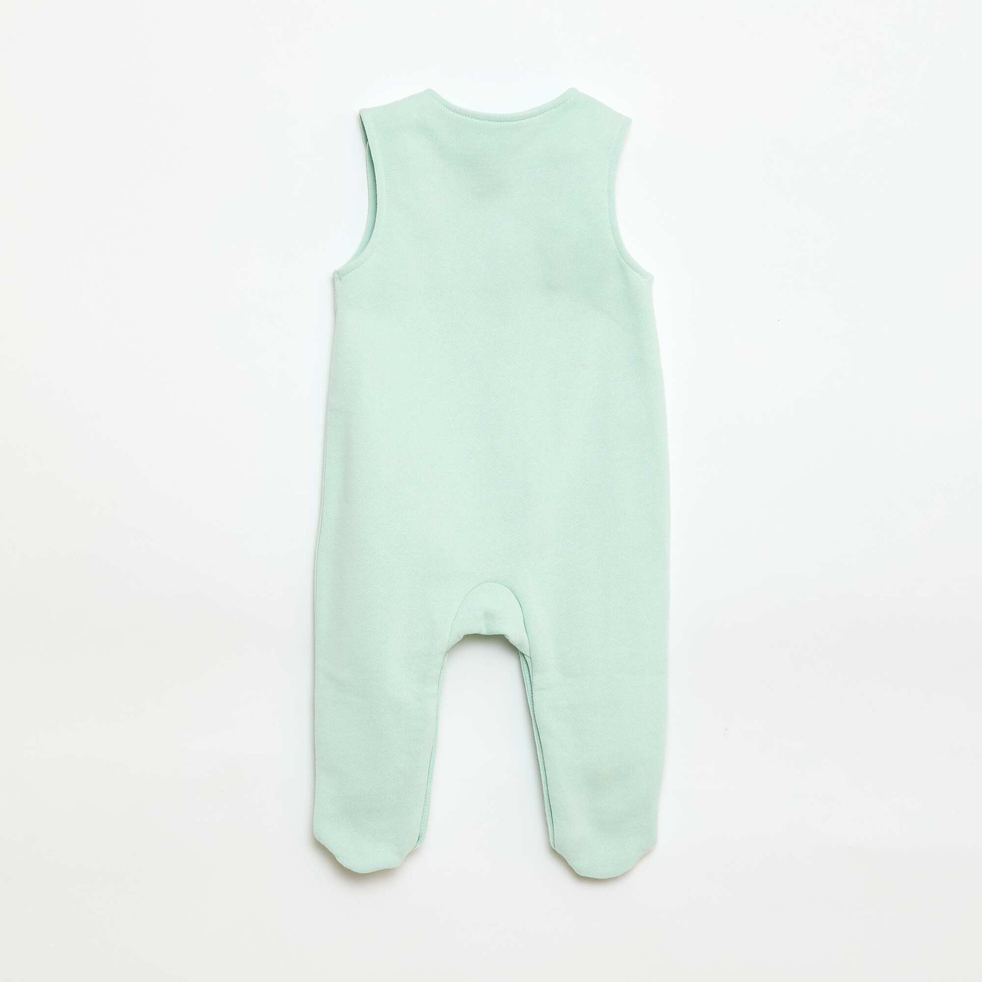 Ensemble body manches longues + salopette avec pieds BLANC