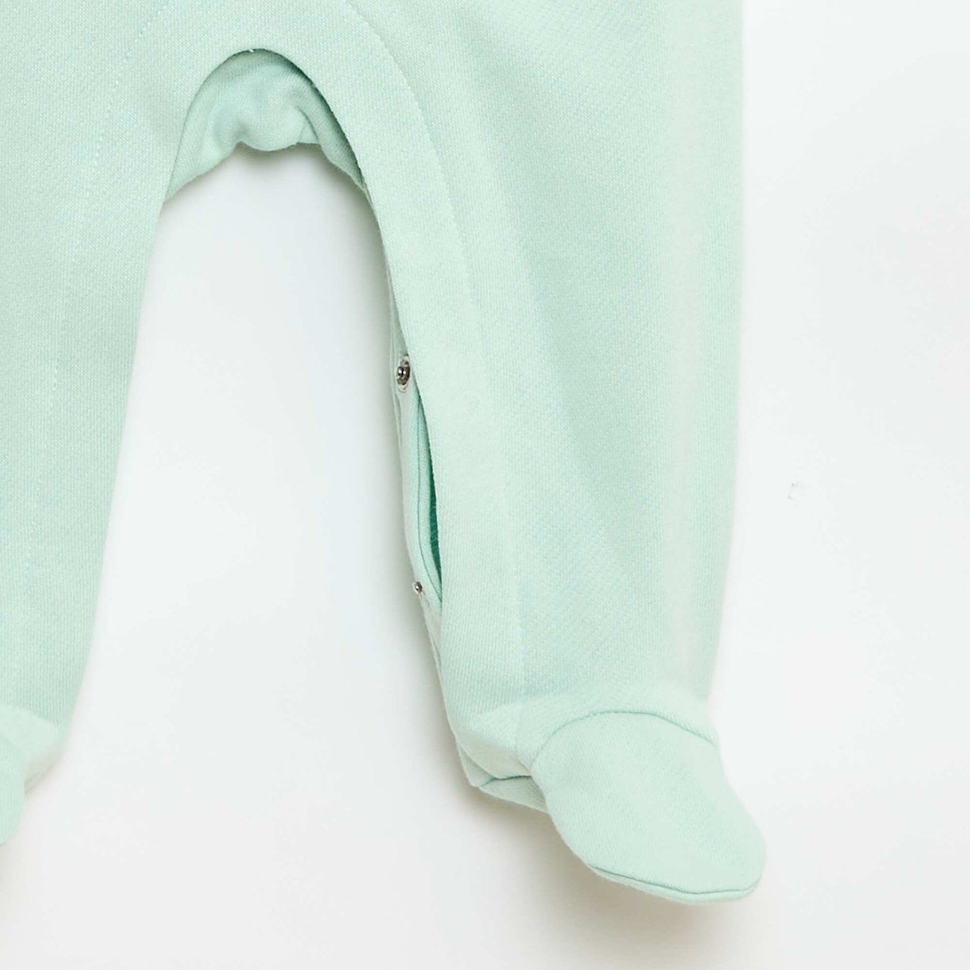 Ensemble body manches longues + salopette avec pieds BLANC