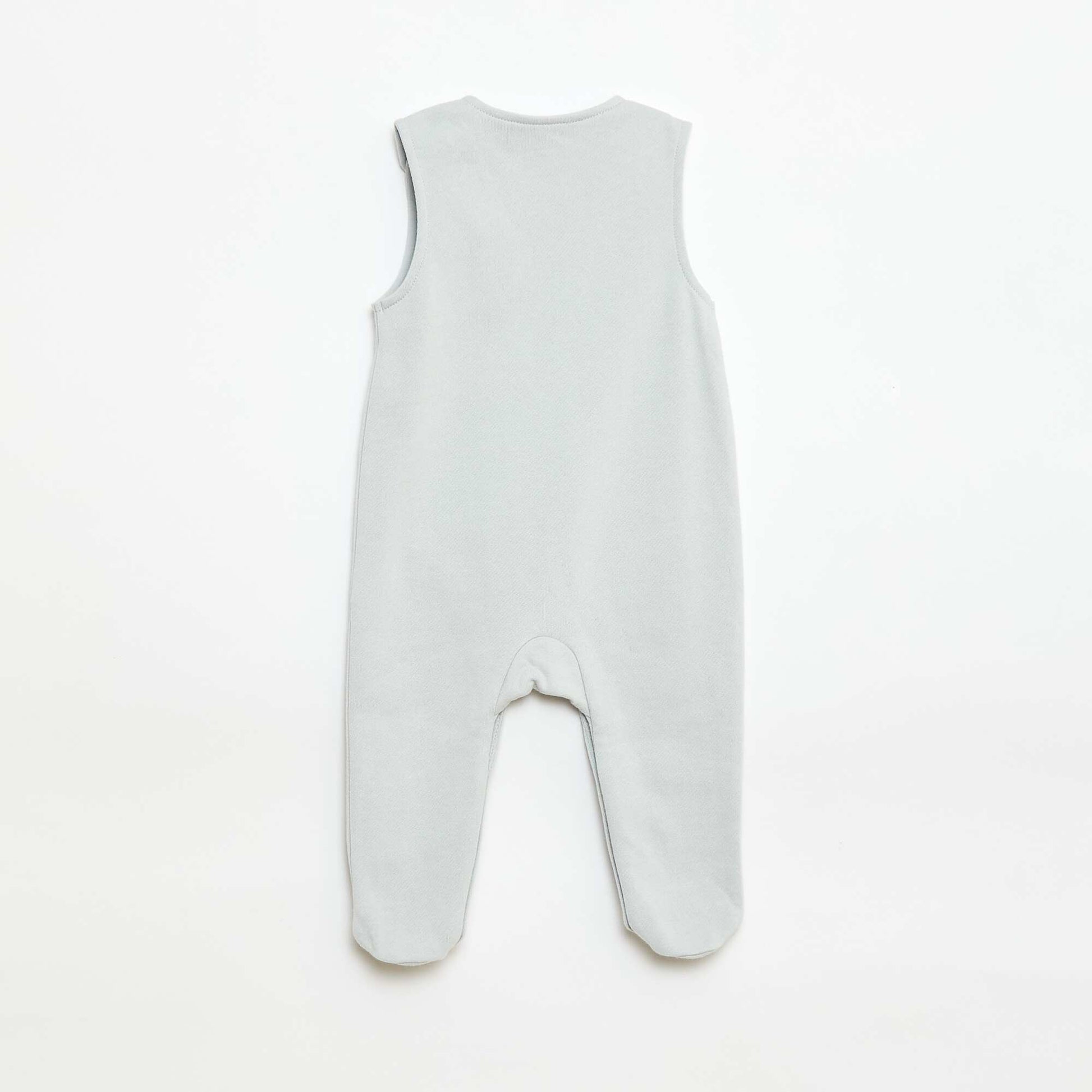 Ensemble body manches longues + salopette avec pieds BLANC