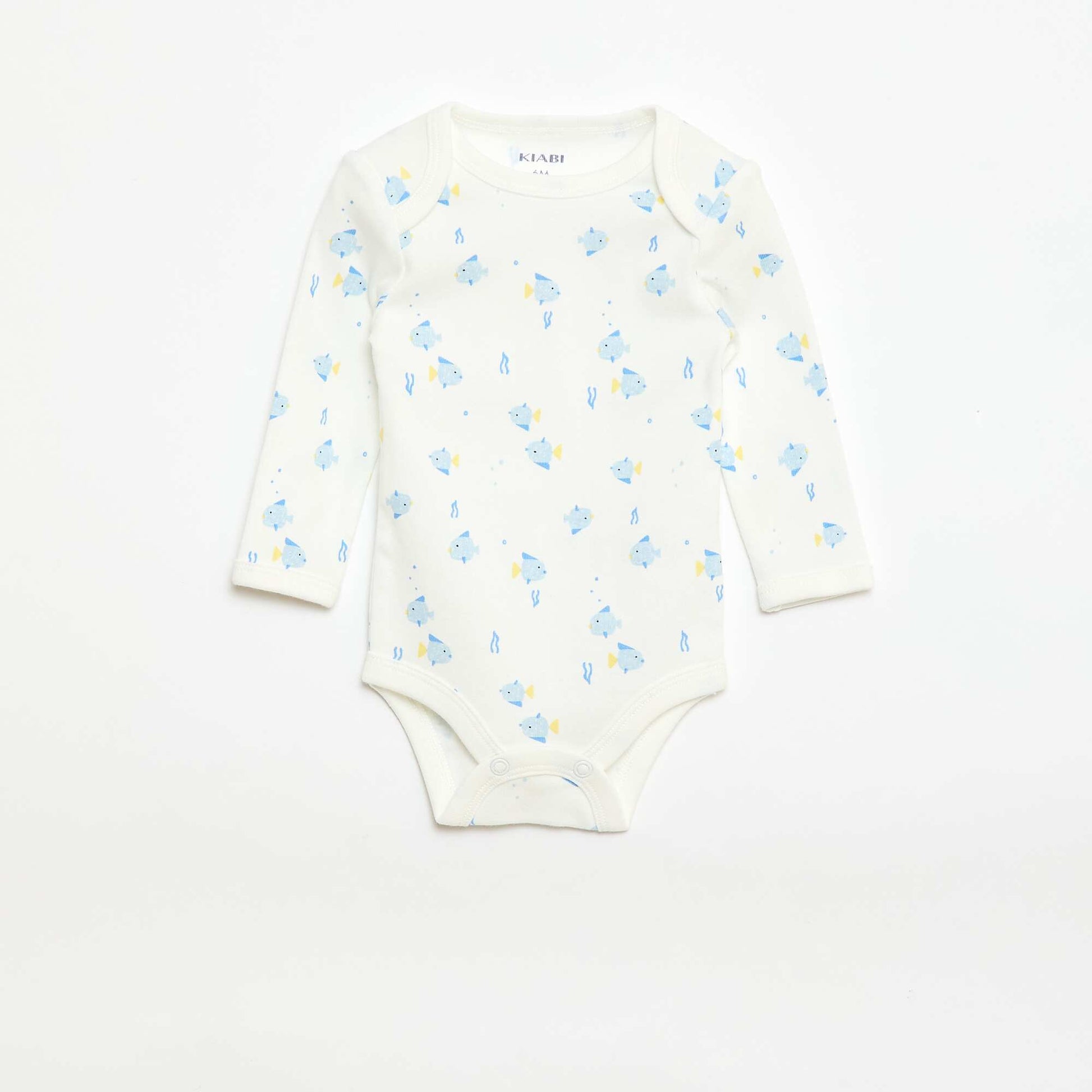 Ensemble body manches longues + salopette avec pieds BLANC