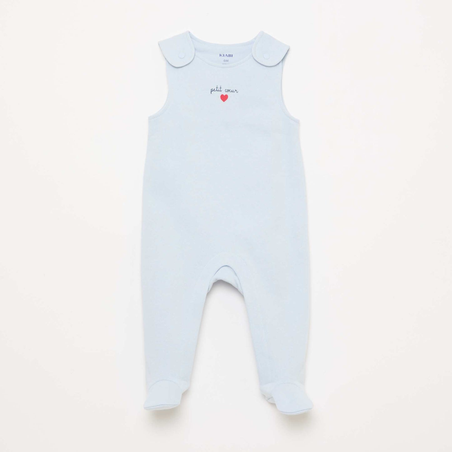 Ensemble body manches longues + salopette avec pieds BLEU
