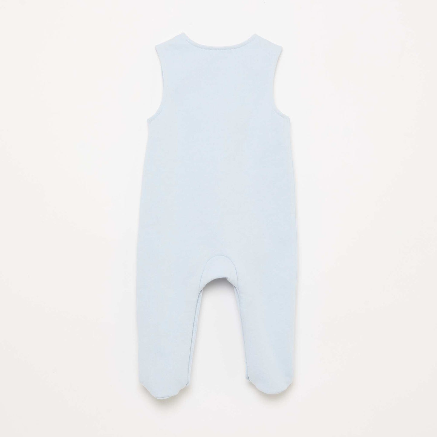 Ensemble body manches longues + salopette avec pieds BLEU