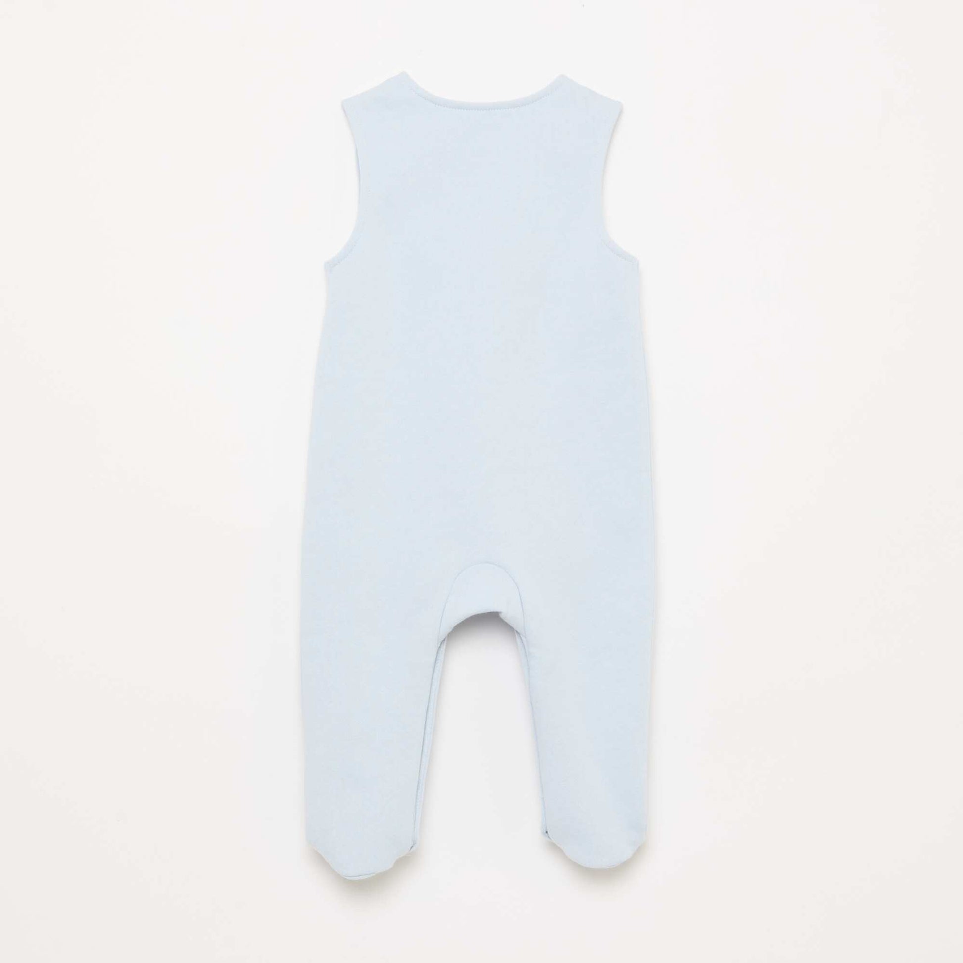 Ensemble body manches longues + salopette avec pieds BLEU