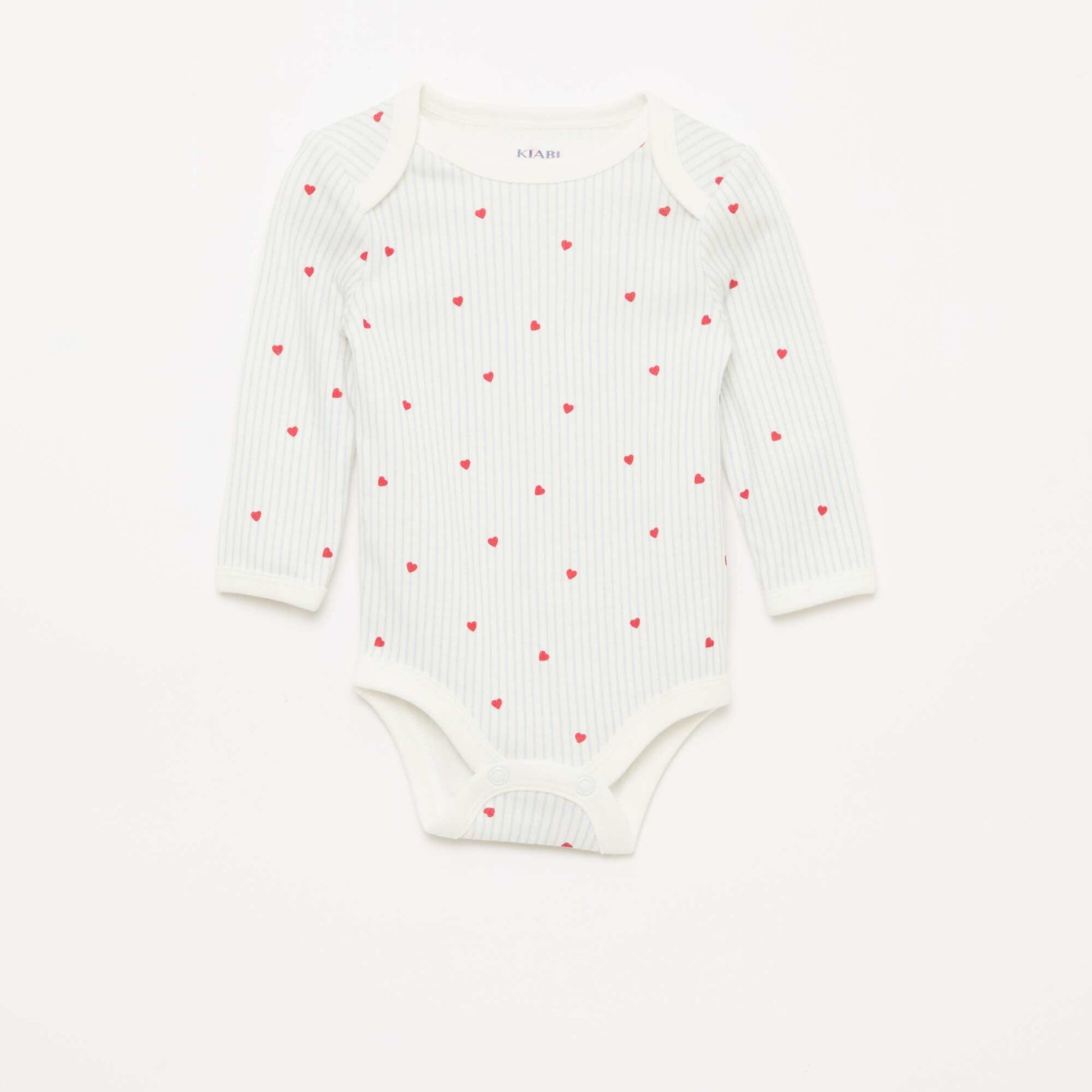 Ensemble body manches longues + salopette avec pieds BLEU