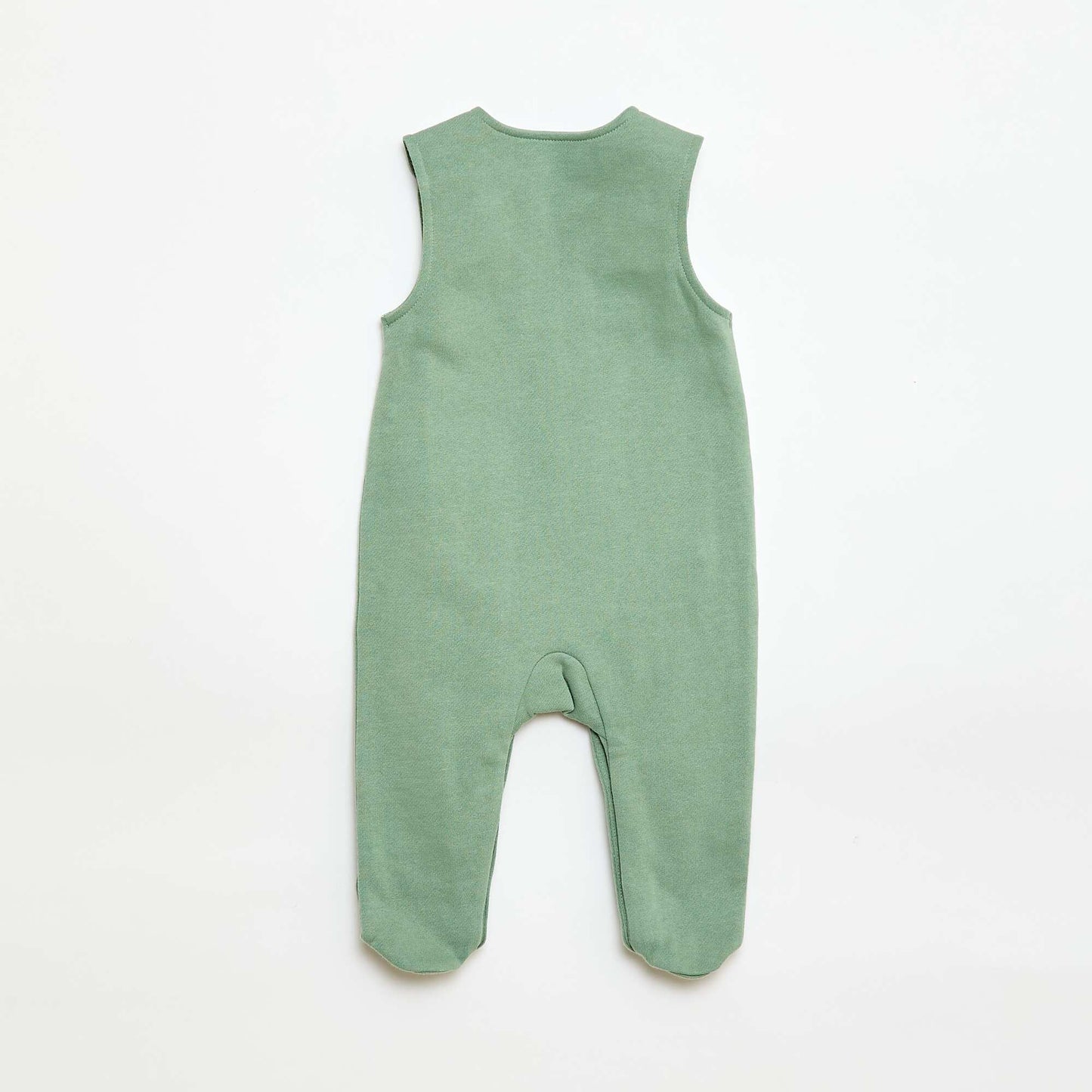 Ensemble body manches longues + salopette avec pieds BLANC
