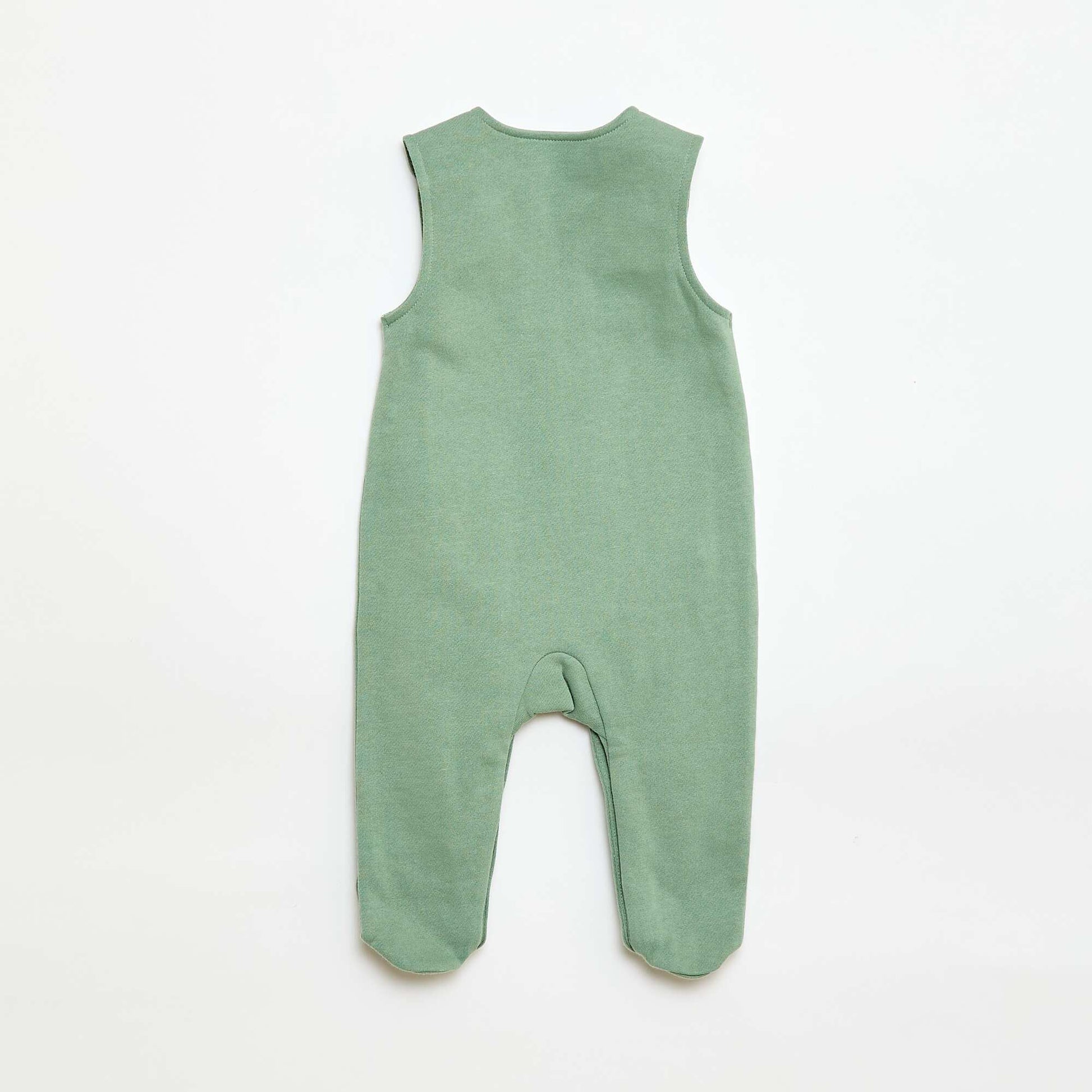 Ensemble body manches longues + salopette avec pieds BLANC