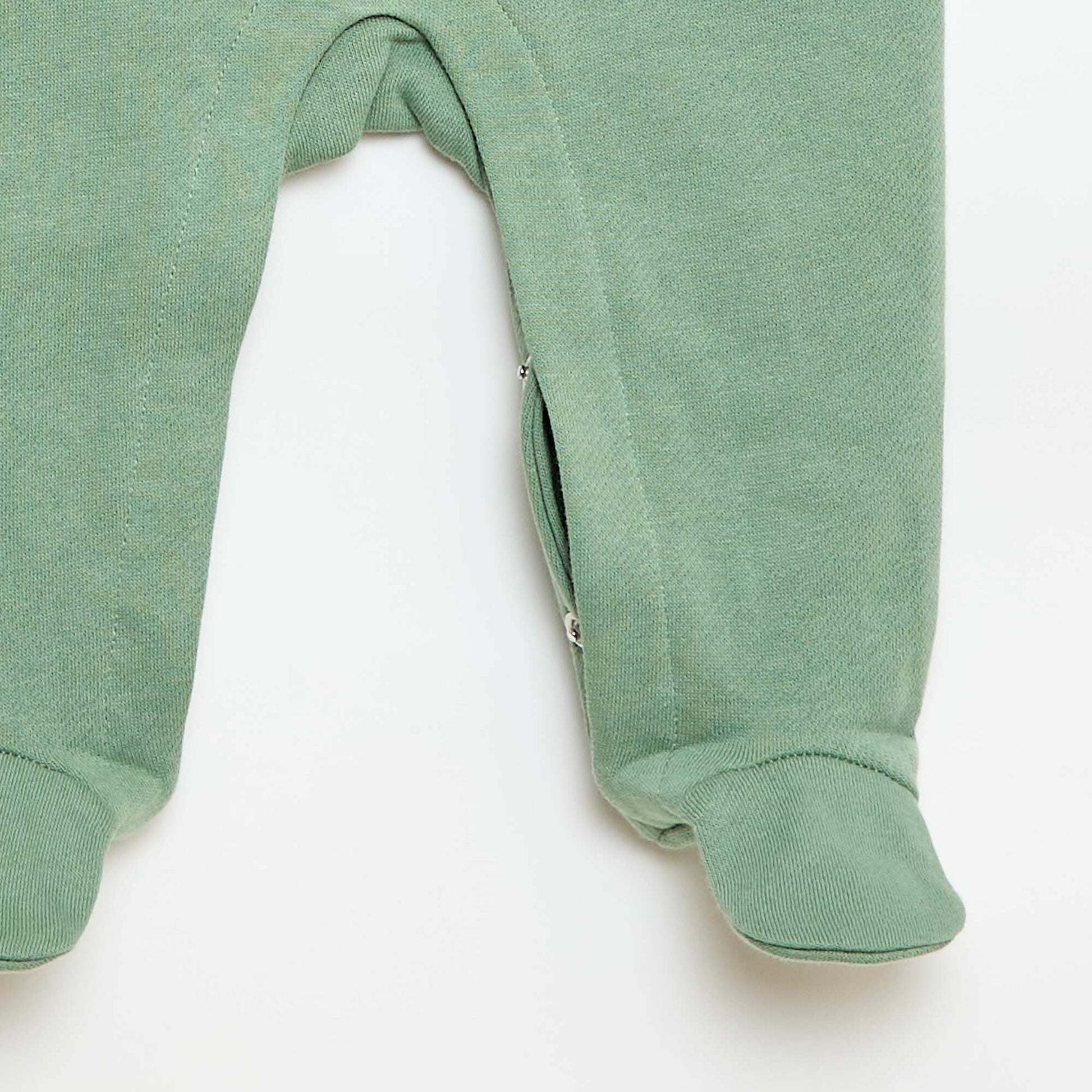 Ensemble body manches longues + salopette avec pieds BLANC