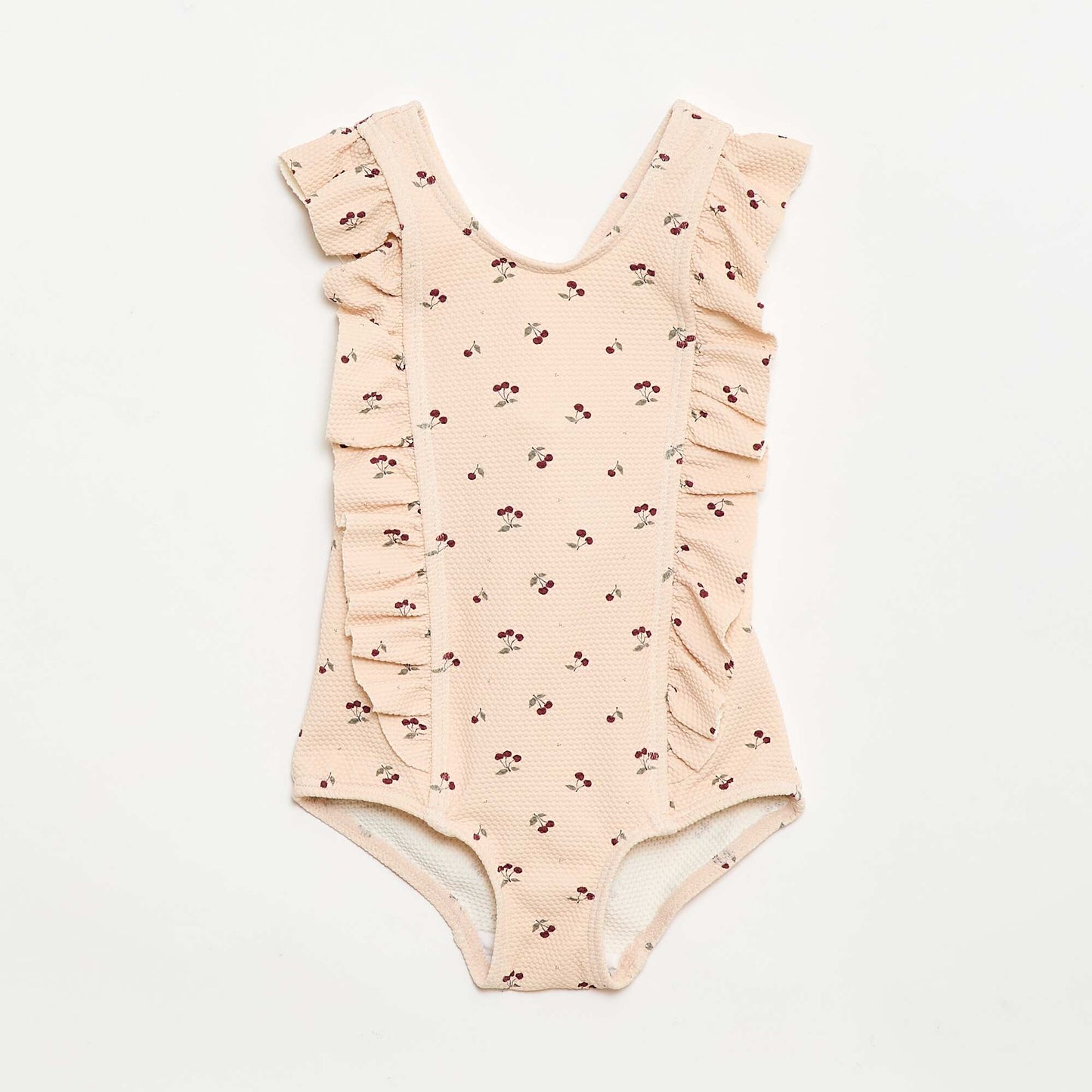 Maillot de bain à motif et volants ROSE
