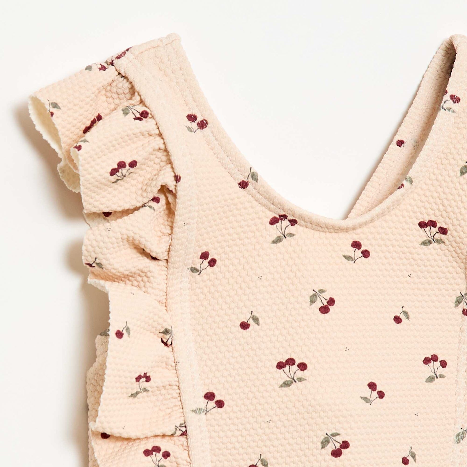 Maillot de bain à motif et volants ROSE