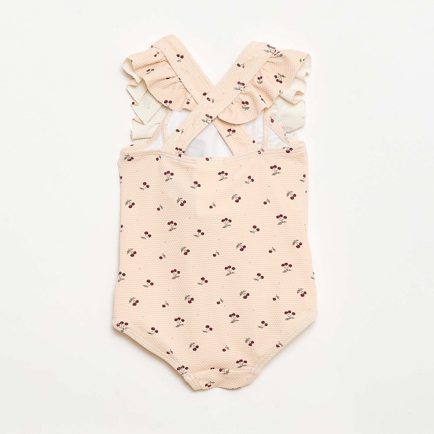 Maillot de bain à motif et volants ROSE