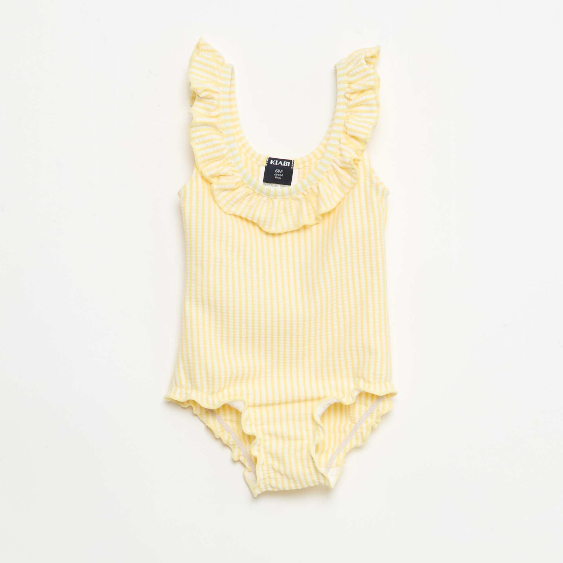 Maillot de bain 1 pièce avec volants JAUNE