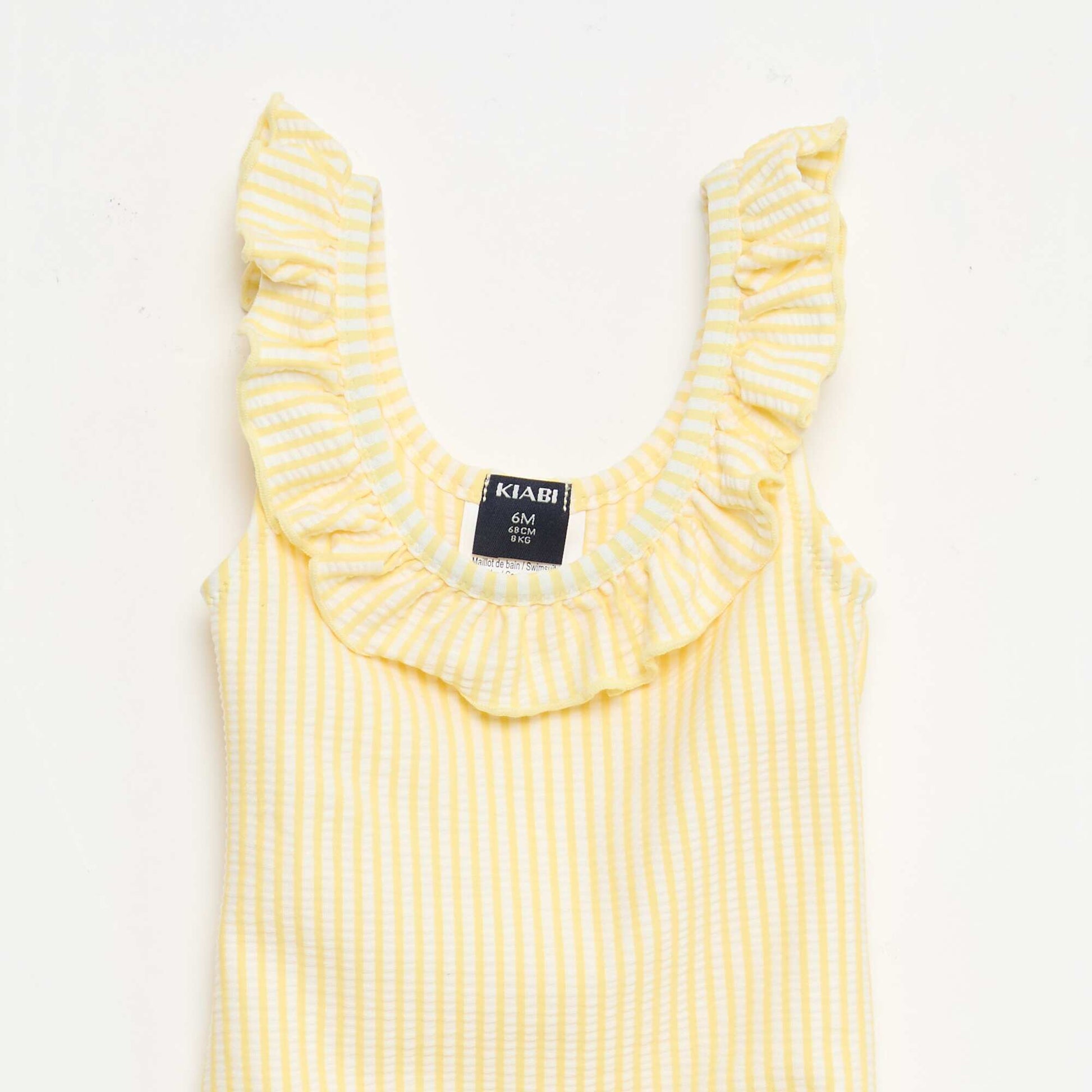Maillot de bain 1 pièce avec volants JAUNE