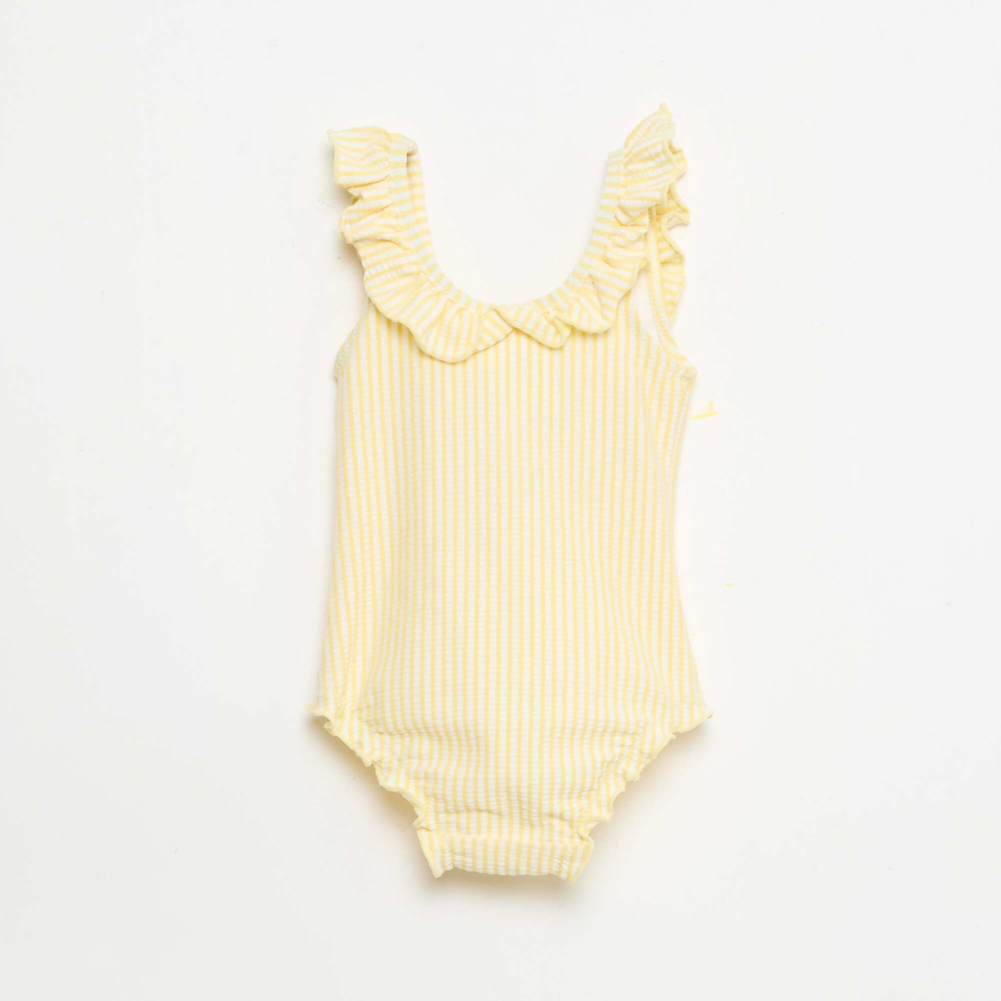 Maillot de bain 1 pièce avec volants JAUNE