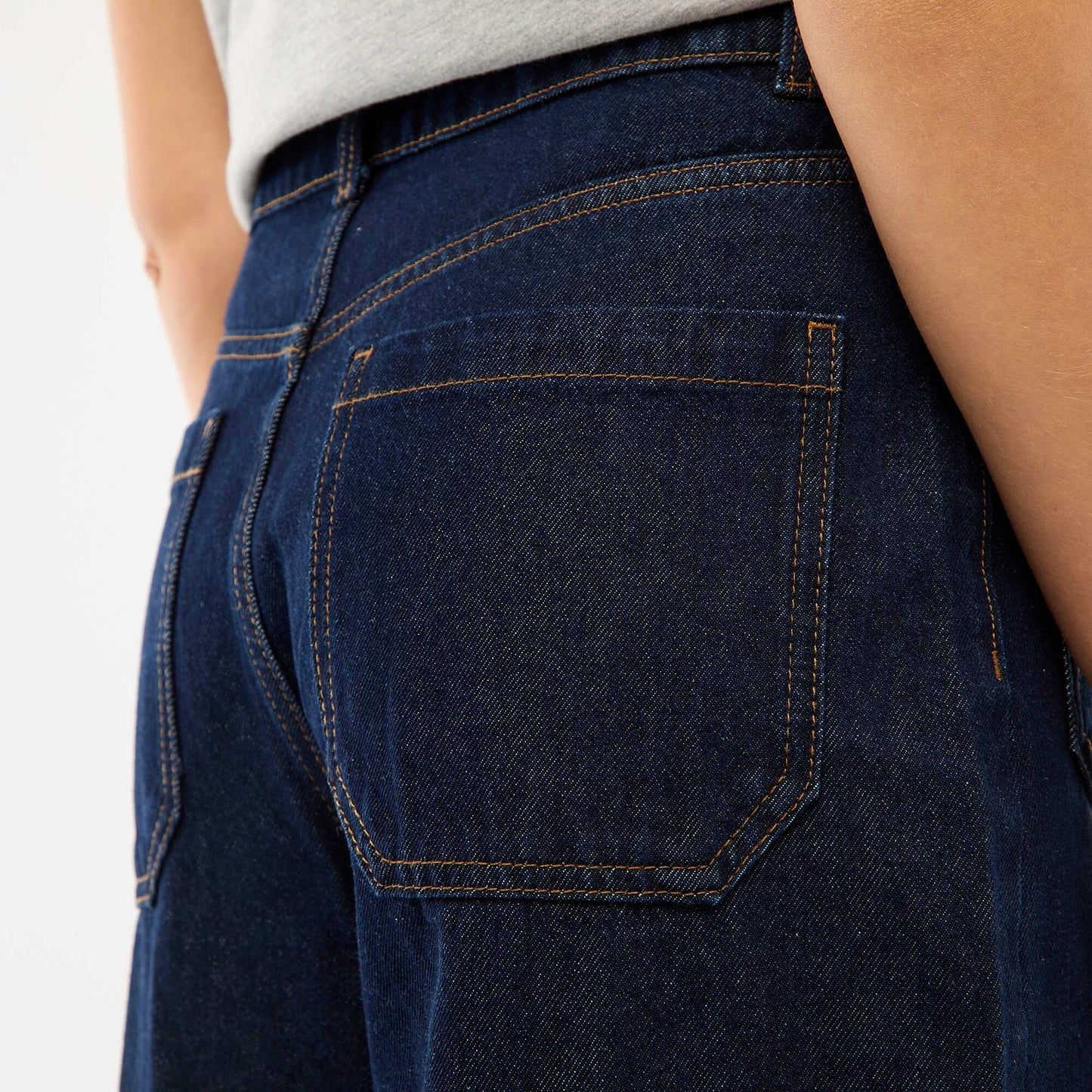 Jean taille haute avec boutons BLEU