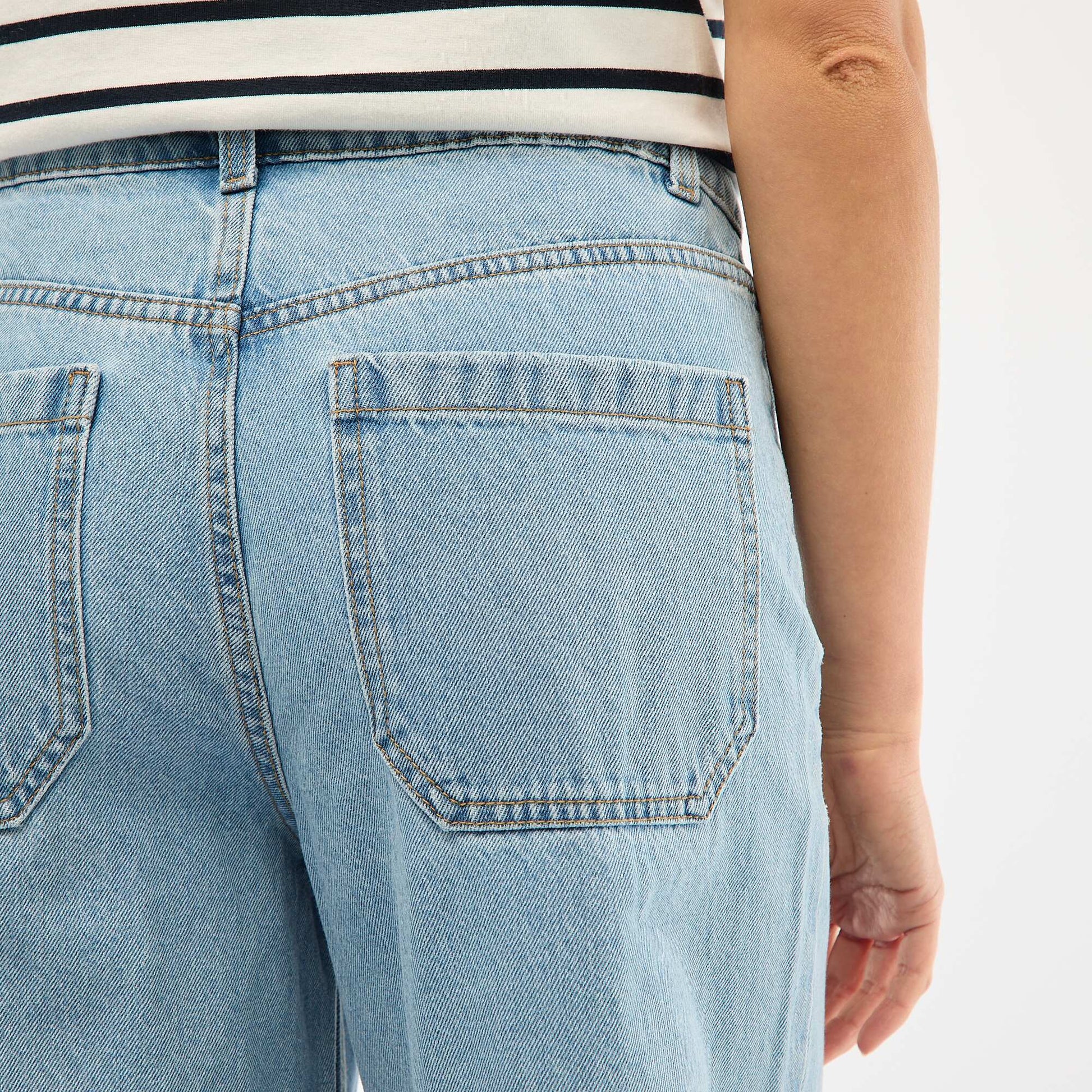 Jean taille haute avec boutons BLEU