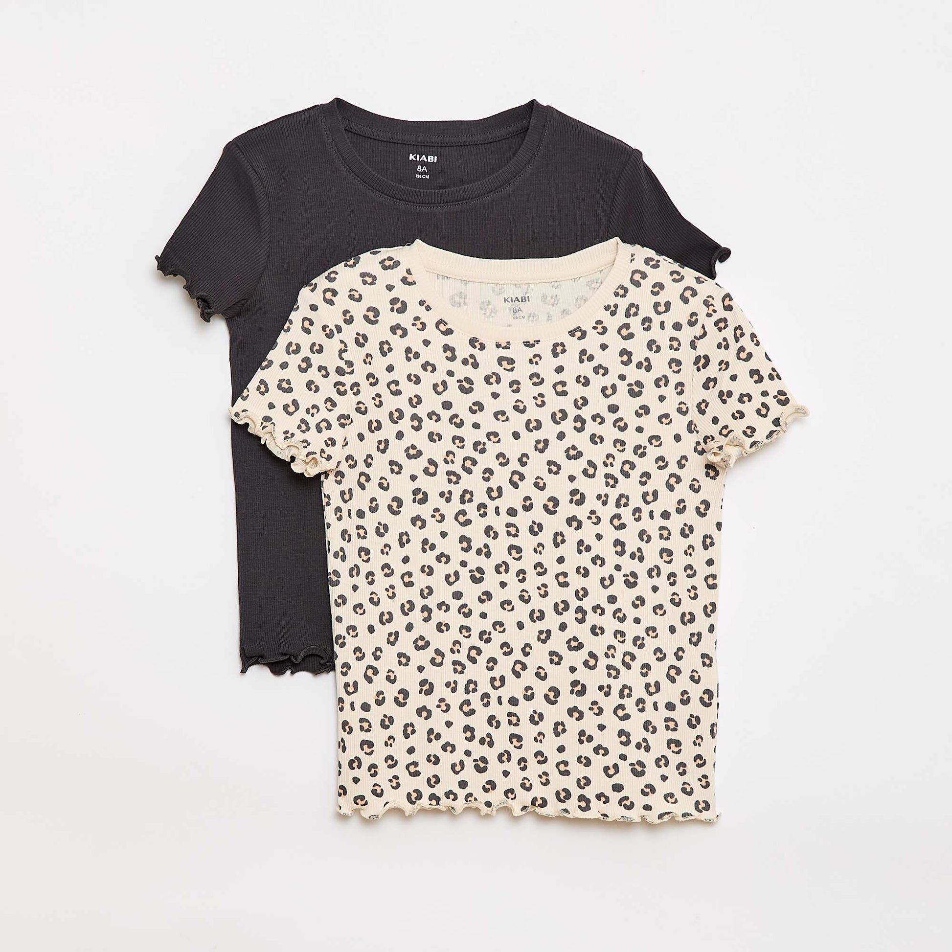 Lot de t-shirts côtelés - 2 pièces BEIGE